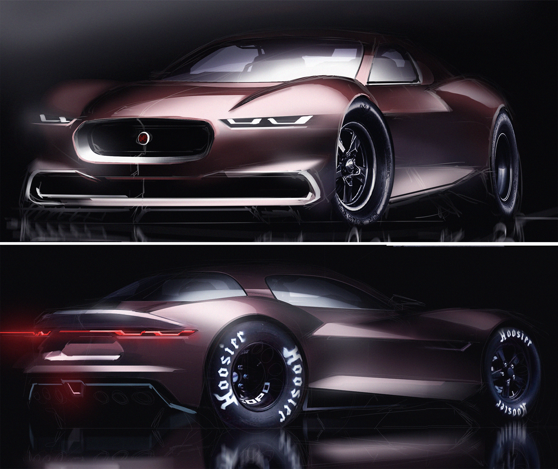 vehicle，Automobile design，Automobile exterior decoration，sketch，Hand drawn，modelling，industrial design，Retro，