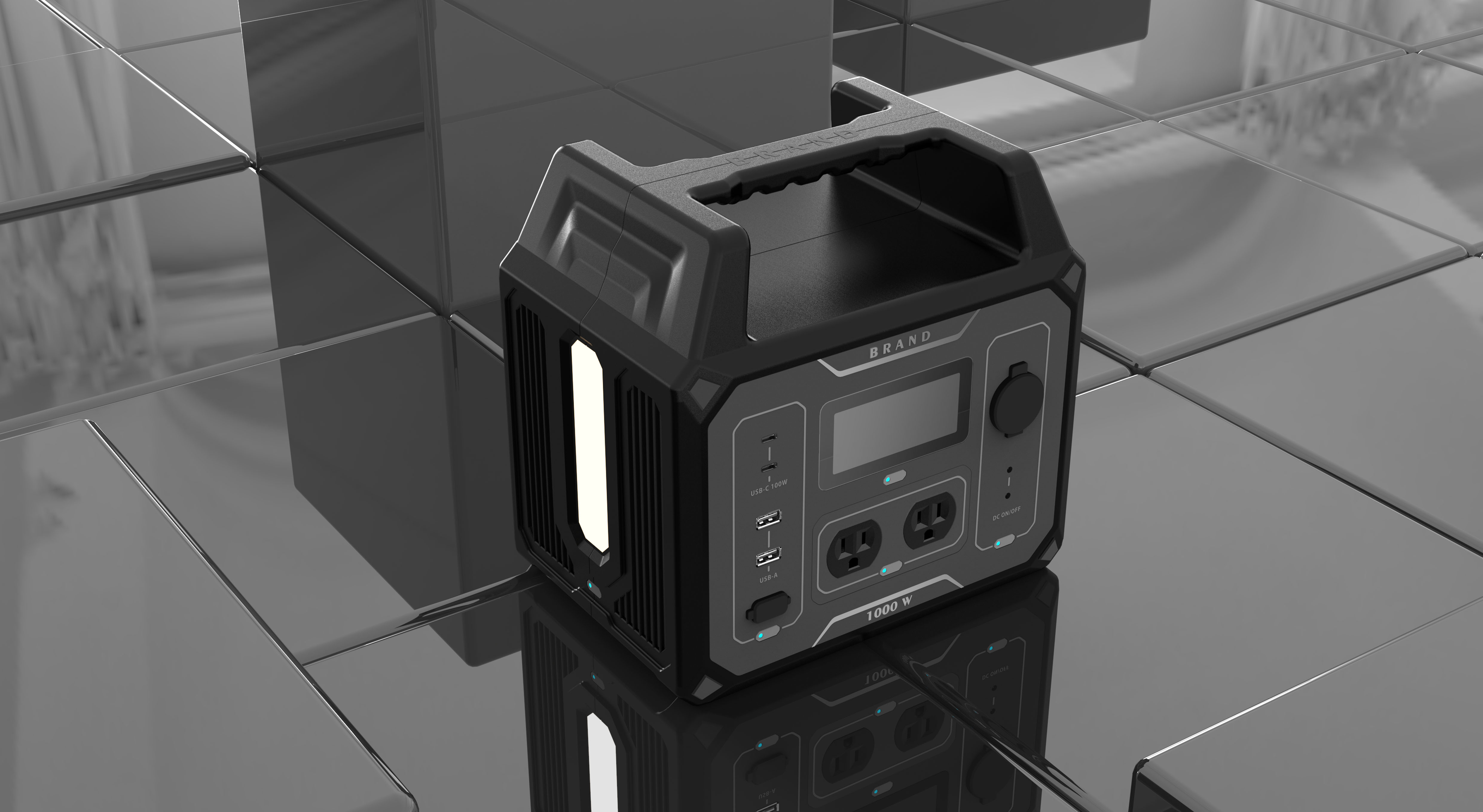 Design of portable energy storage power supply，industrial design，product design，Appearance design，