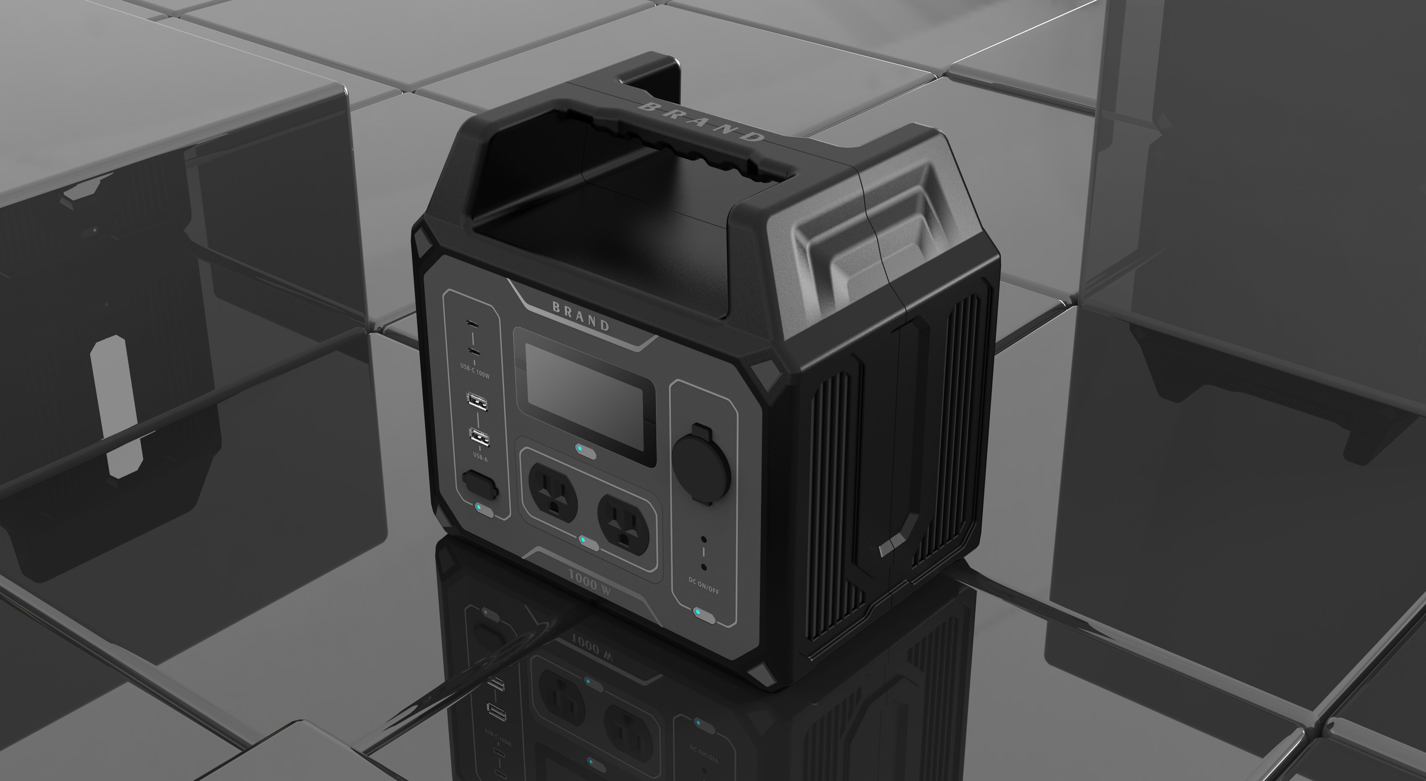 Design of portable energy storage power supply，industrial design，product design，Appearance design，