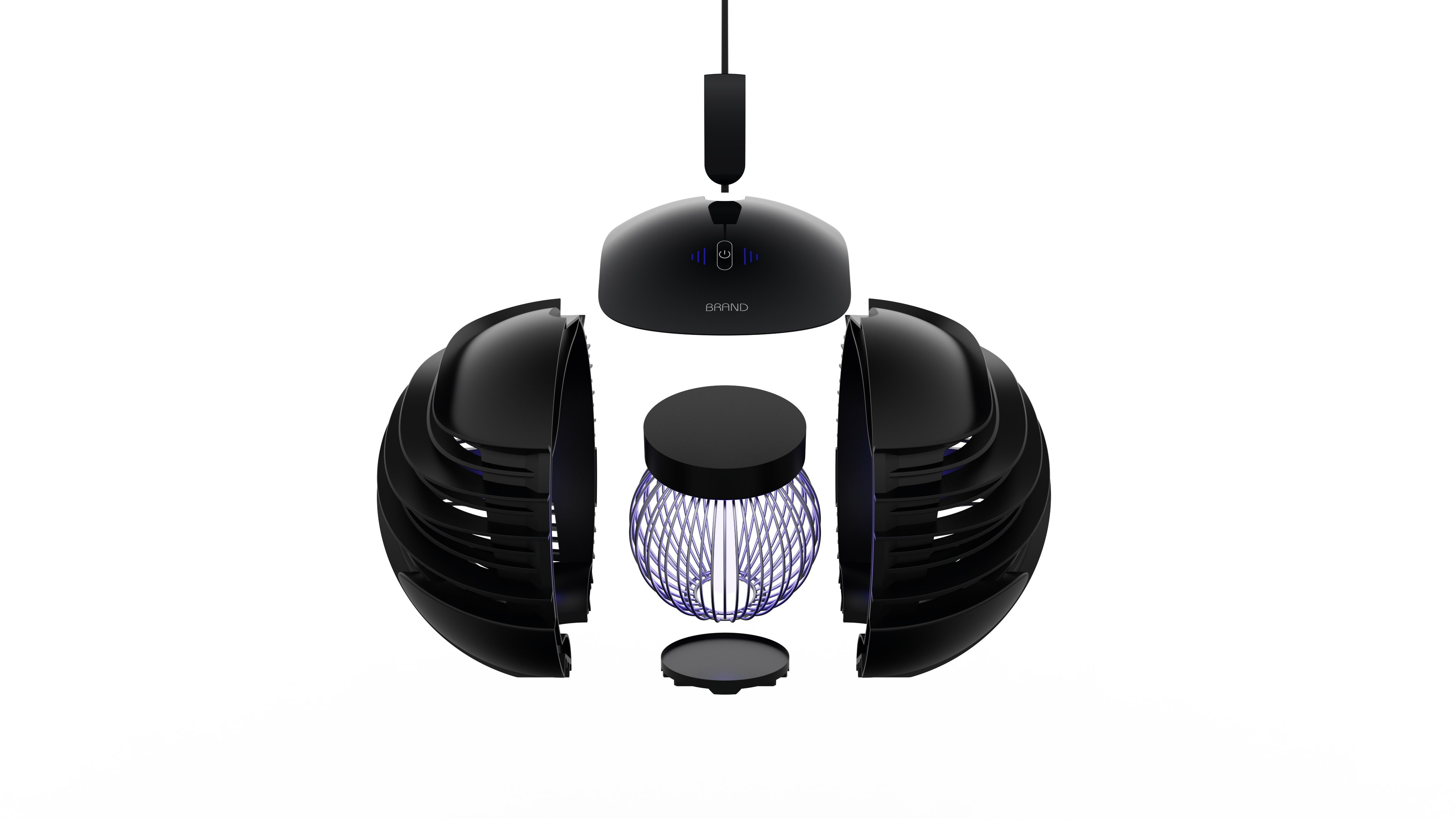 Mosquito killing lamp, industrial design, product development, rendering，