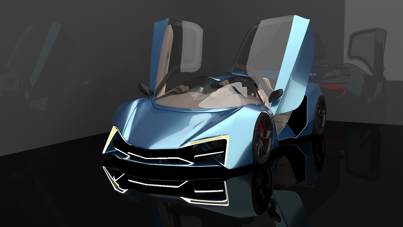 Sports car，Automobile design，Automobile appearance design，product design，3D rendering，