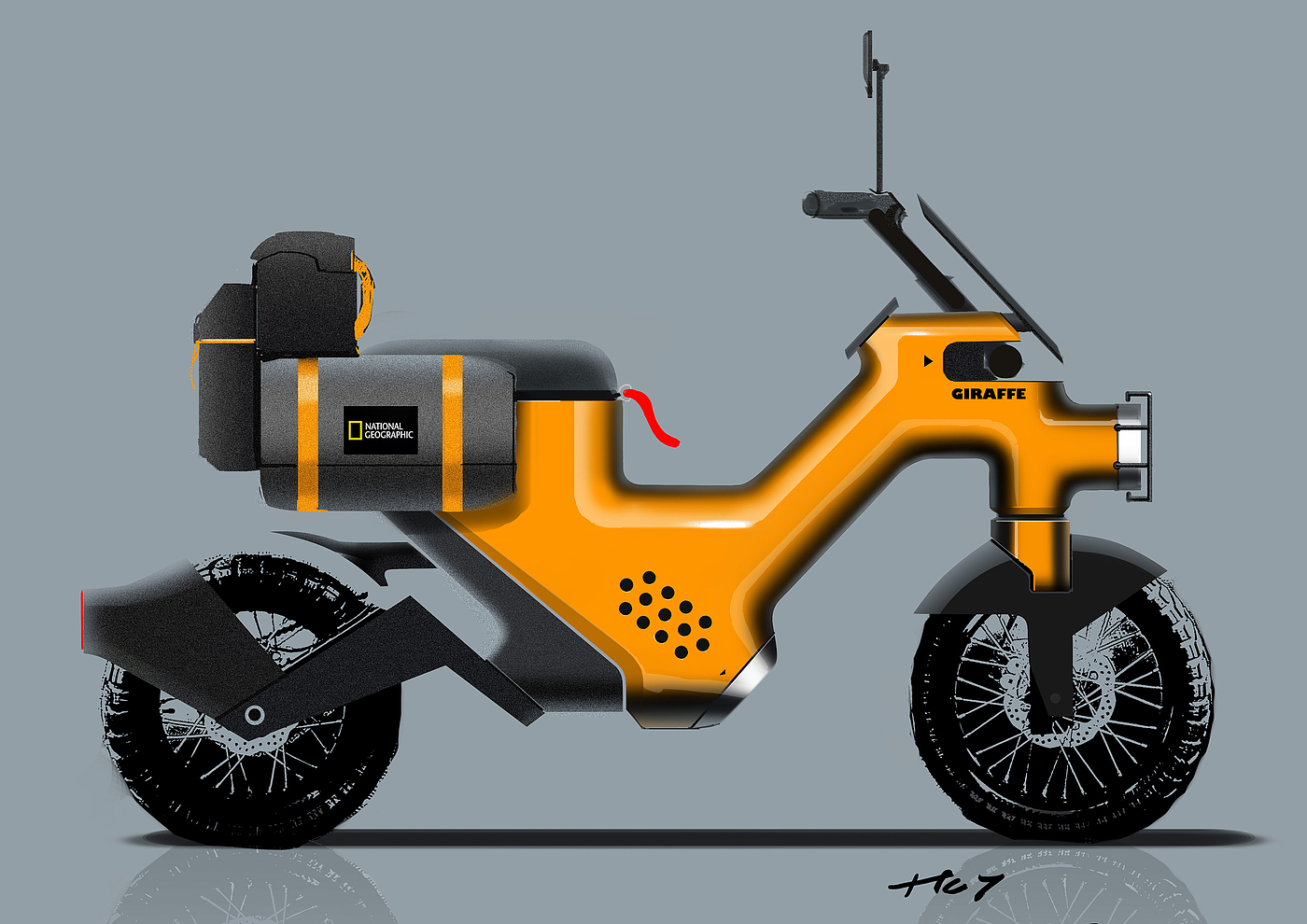 交通工具，概念设计，摩托车，雪地车，sketch，Blender3DSKETCH，2DRENDERING，