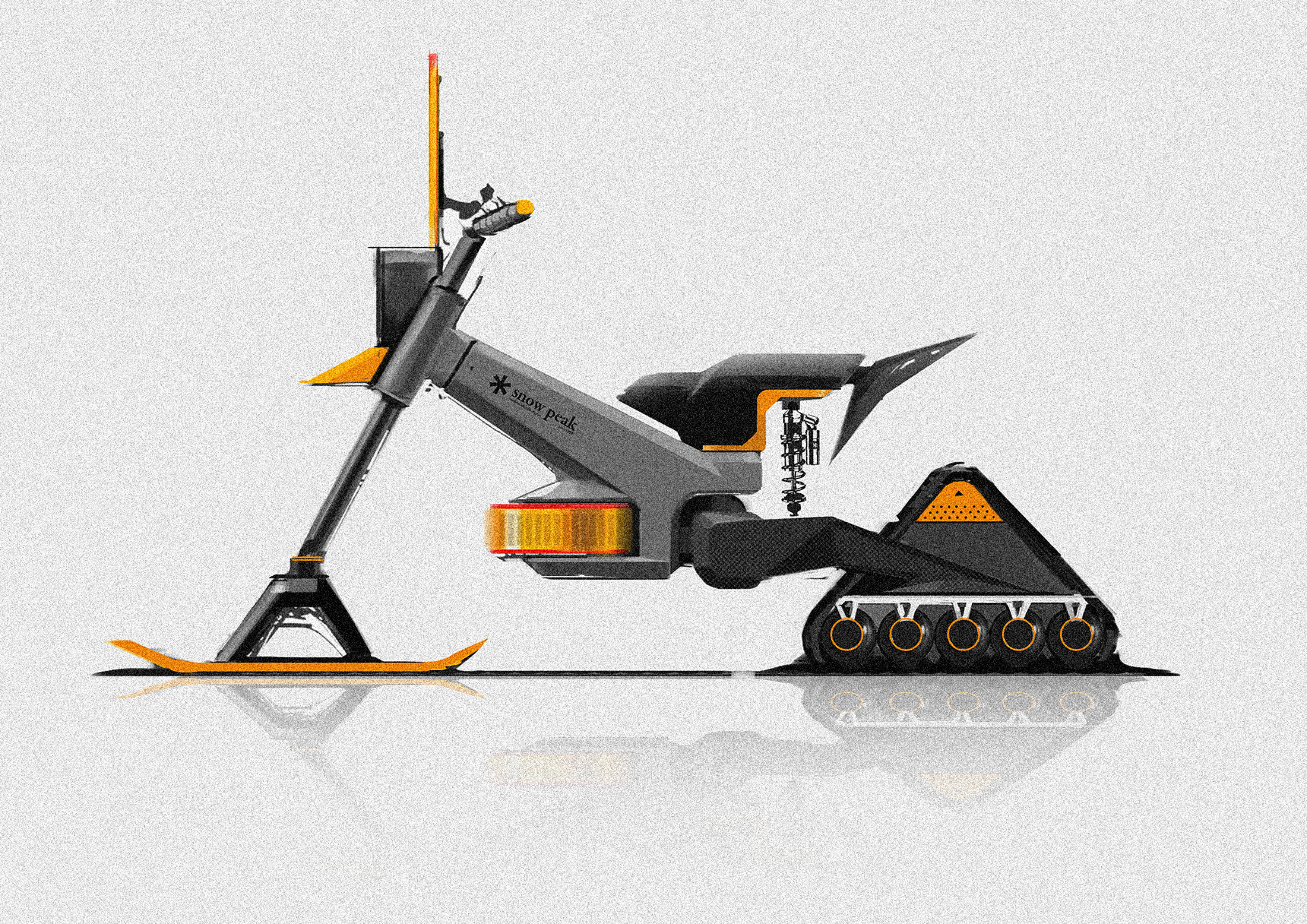 vehicle，conceptual design，motorcycle，Snowmobile，sketch，Blender3DSKETCH，2DRENDERATION，