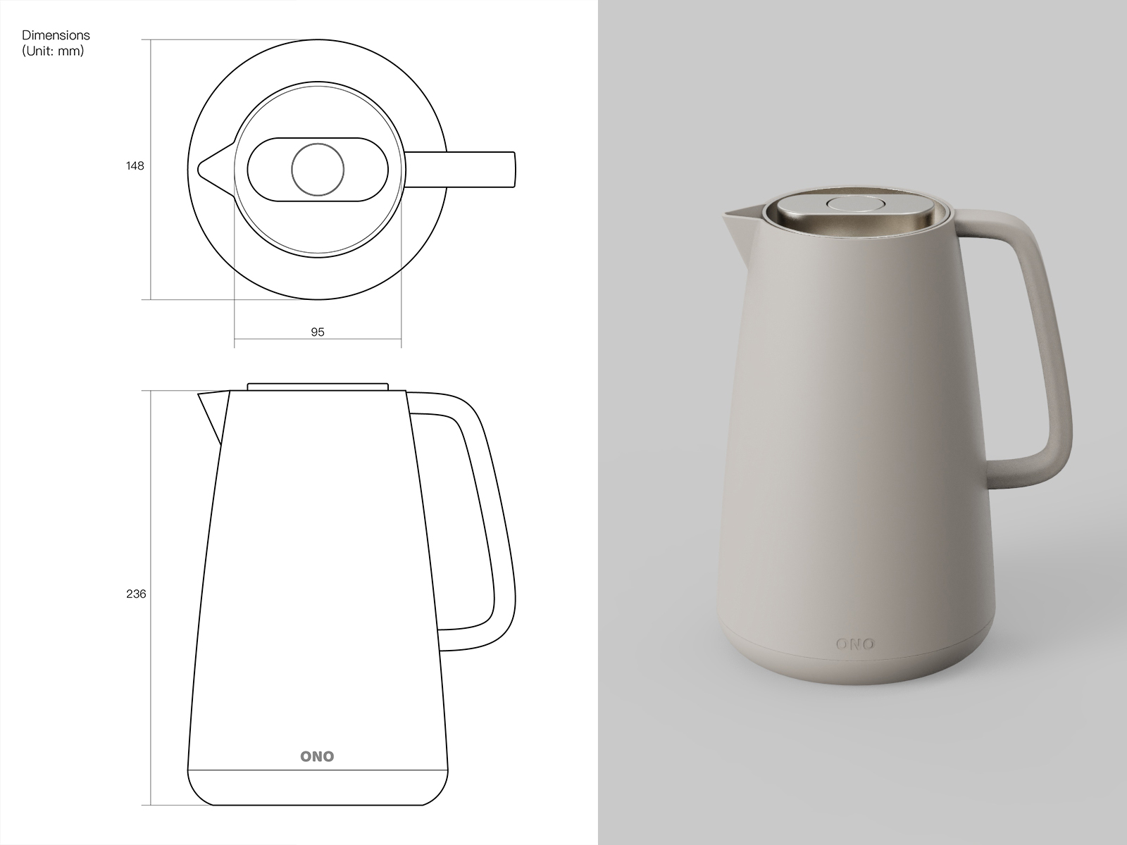 Thermal insulation kettle，teapot，Plastic，Metal，concise，