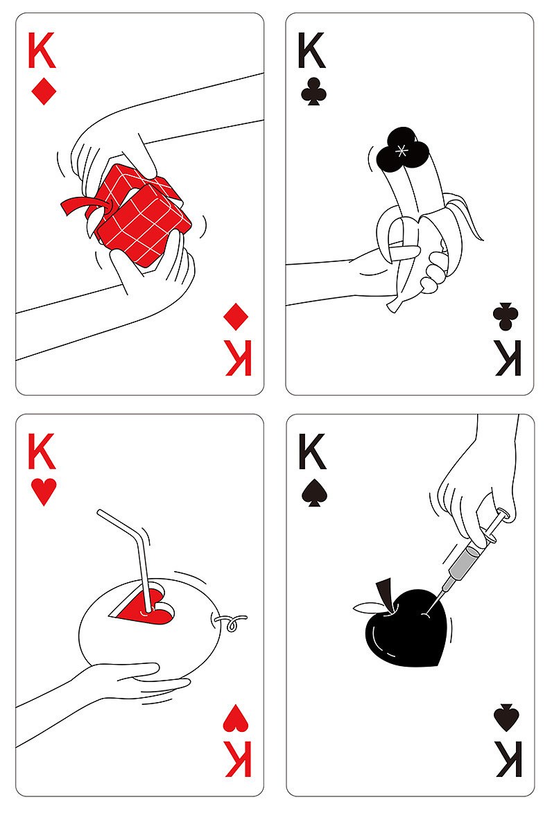 扑克牌，美食，概念设计，