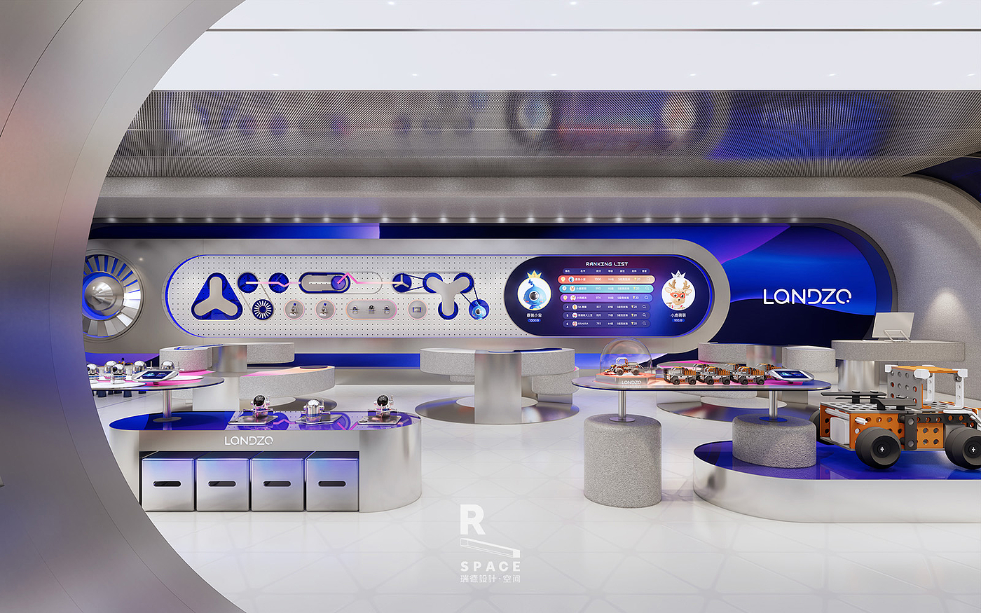 Red design，Commercial space，Experience store，Brand visual refinement，Super experience super strategy，User experience design，Overall space planning and design，Red design · space，