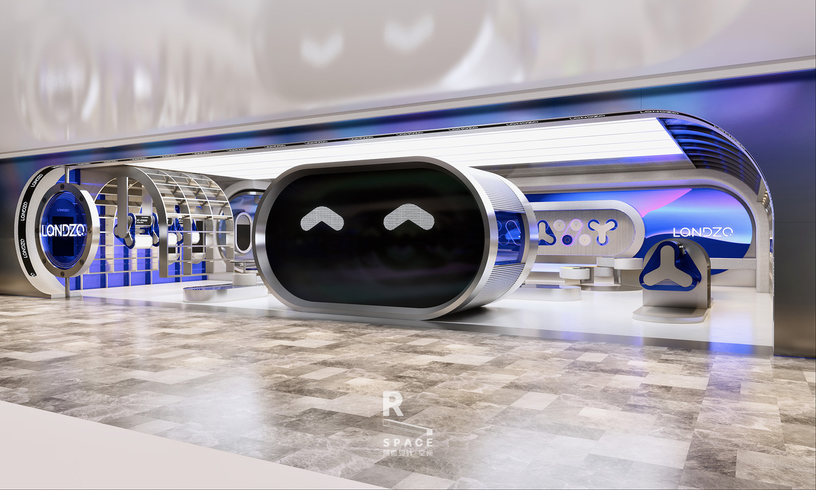 Red design，Commercial space，Experience store，Brand visual refinement，Super experience super strategy，User experience design，Overall space planning and design，Red design · space，