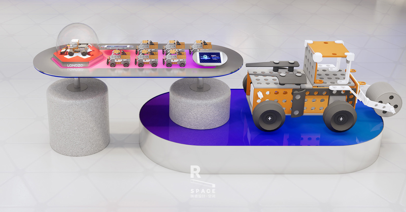 Red design，Commercial space，Experience store，Brand visual refinement，Super experience super strategy，User experience design，Overall space planning and design，Red design · space，