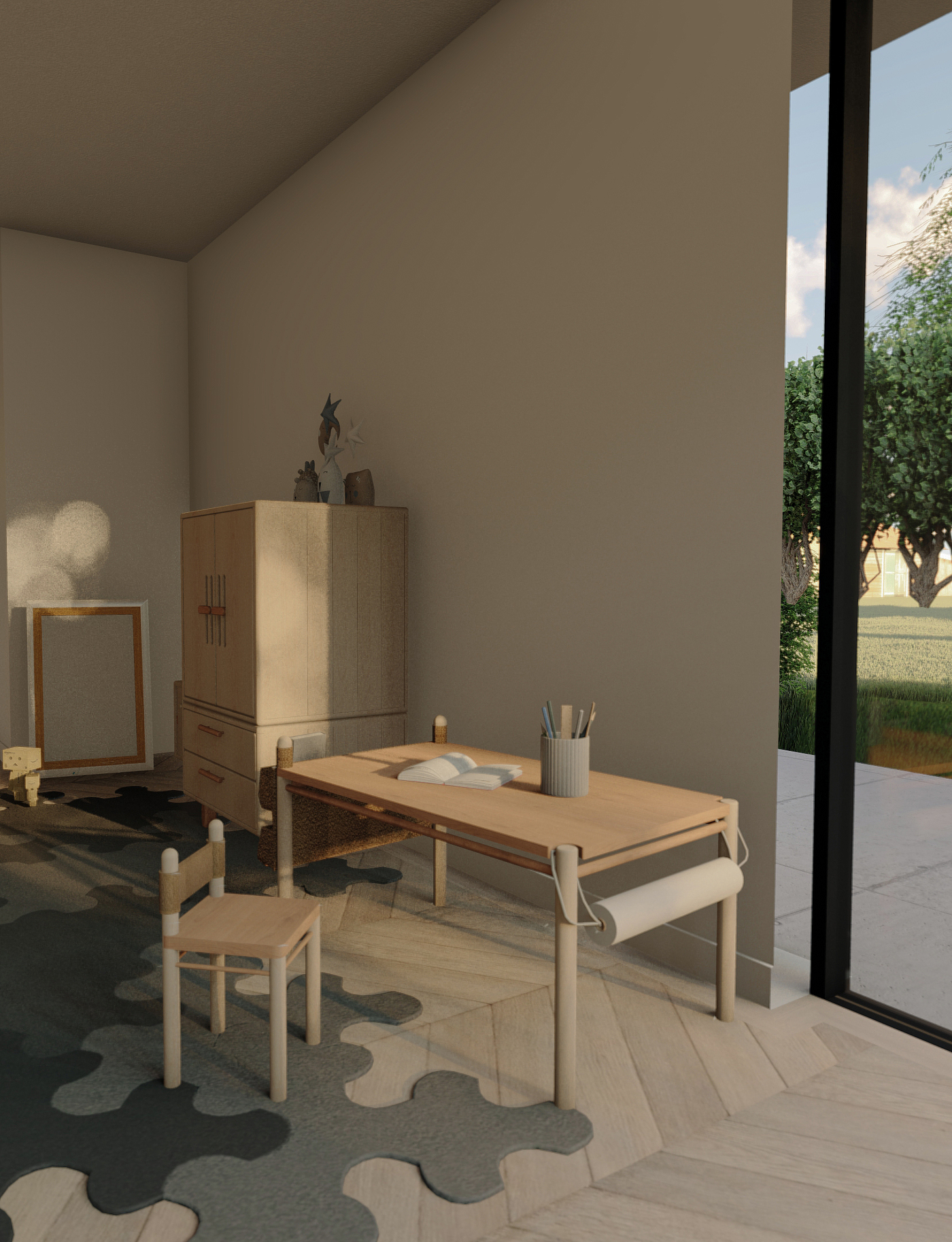 Solid wood furniture / children's furniture / table / Nordic style，