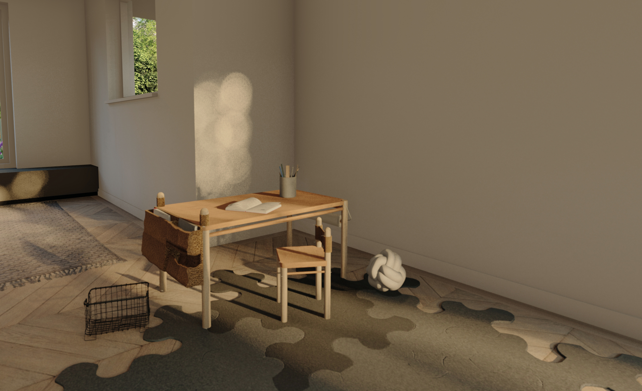 Solid wood furniture / children's furniture / table / Nordic style，