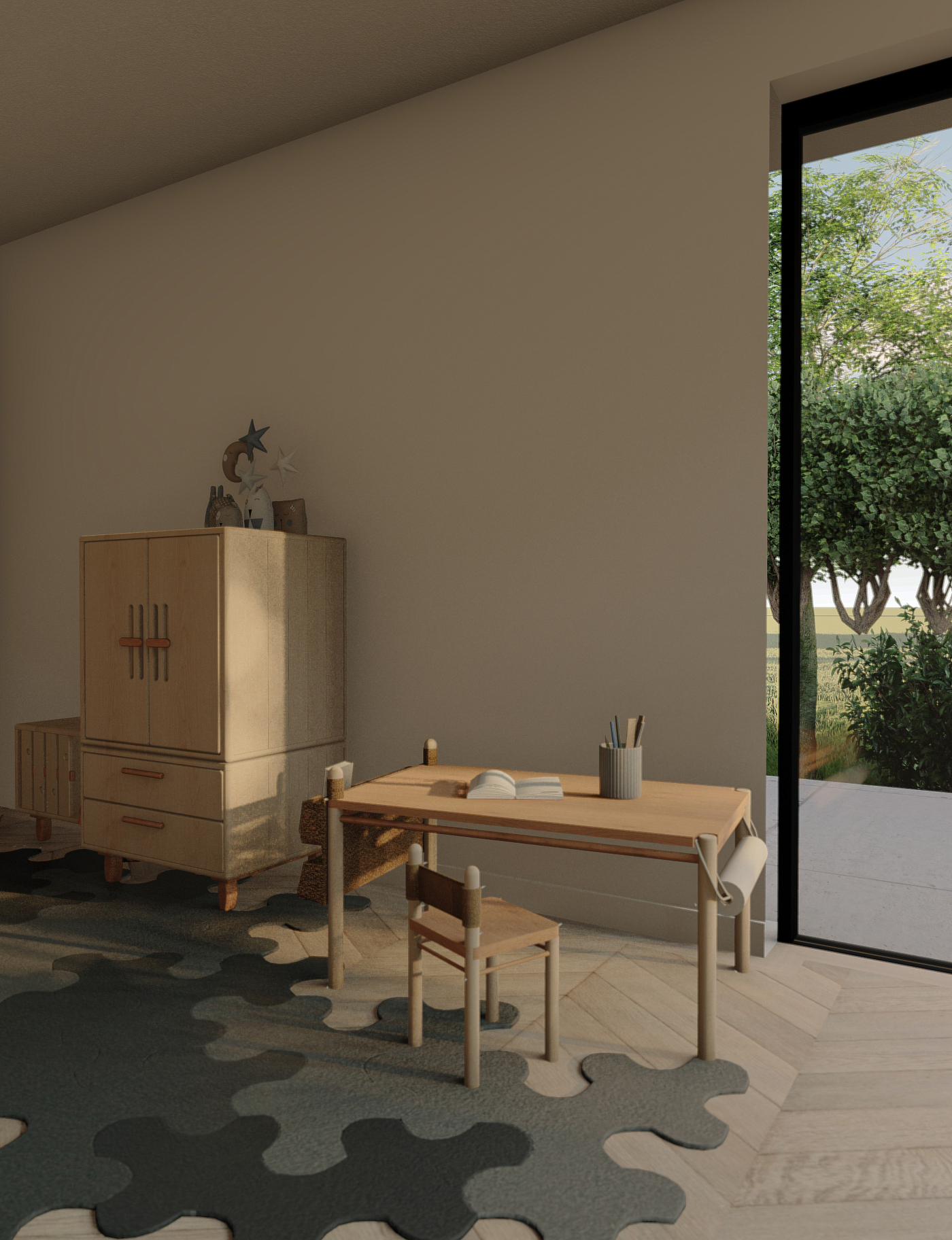 Solid wood furniture / children's furniture / table / Nordic style，