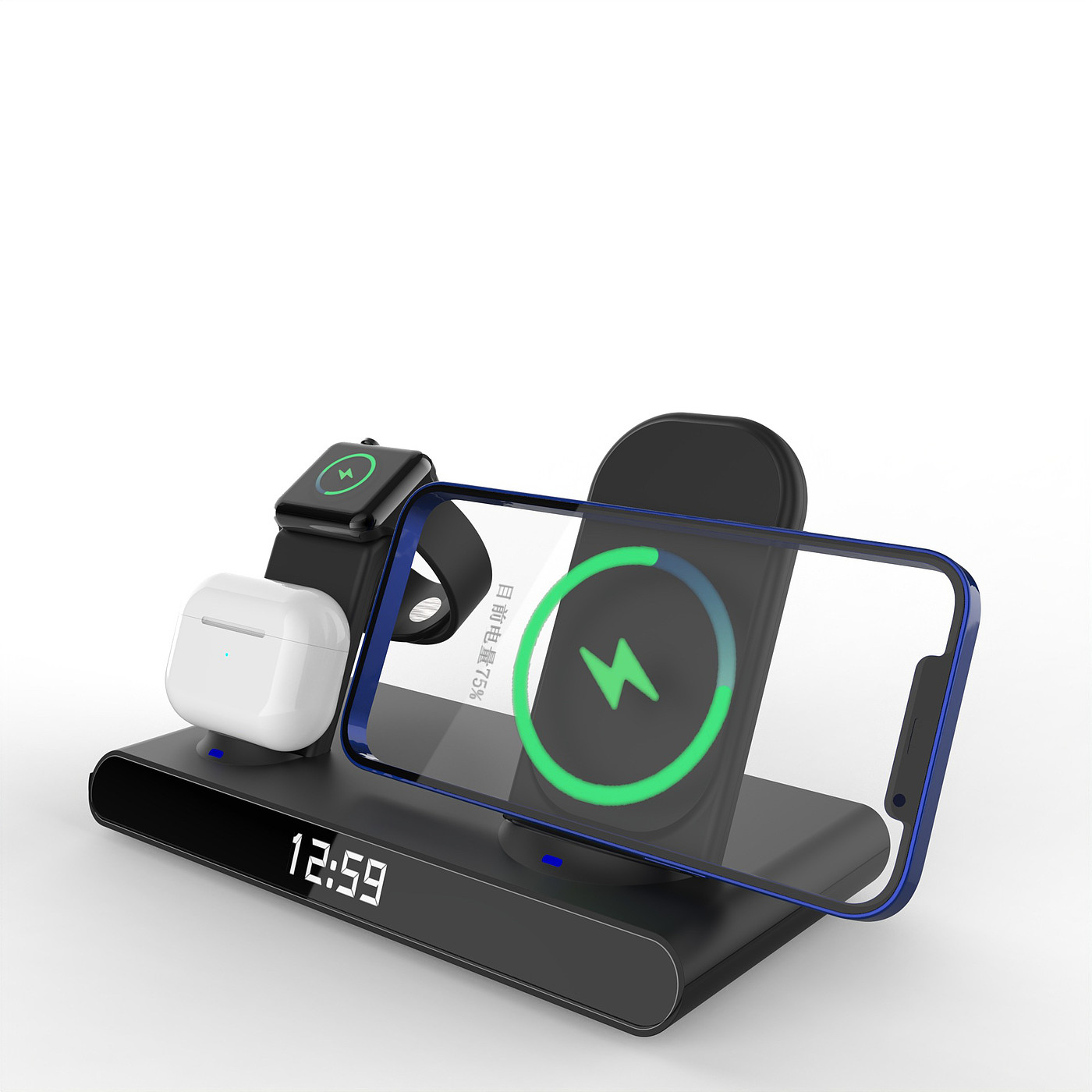 Wireless charging，Clock，alarm clock，