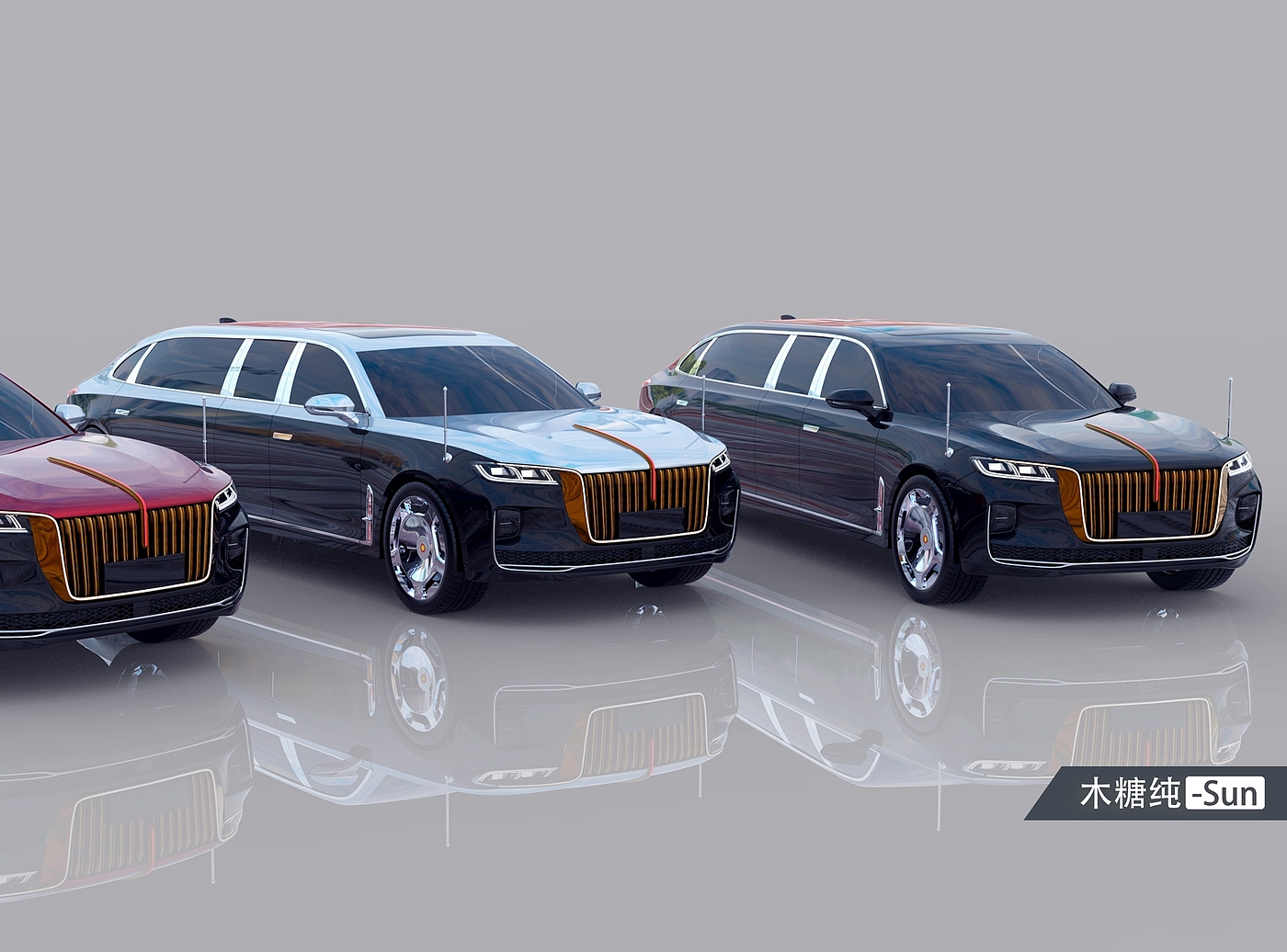 red flag，Luxury car，Domestic car，Automobile design，
