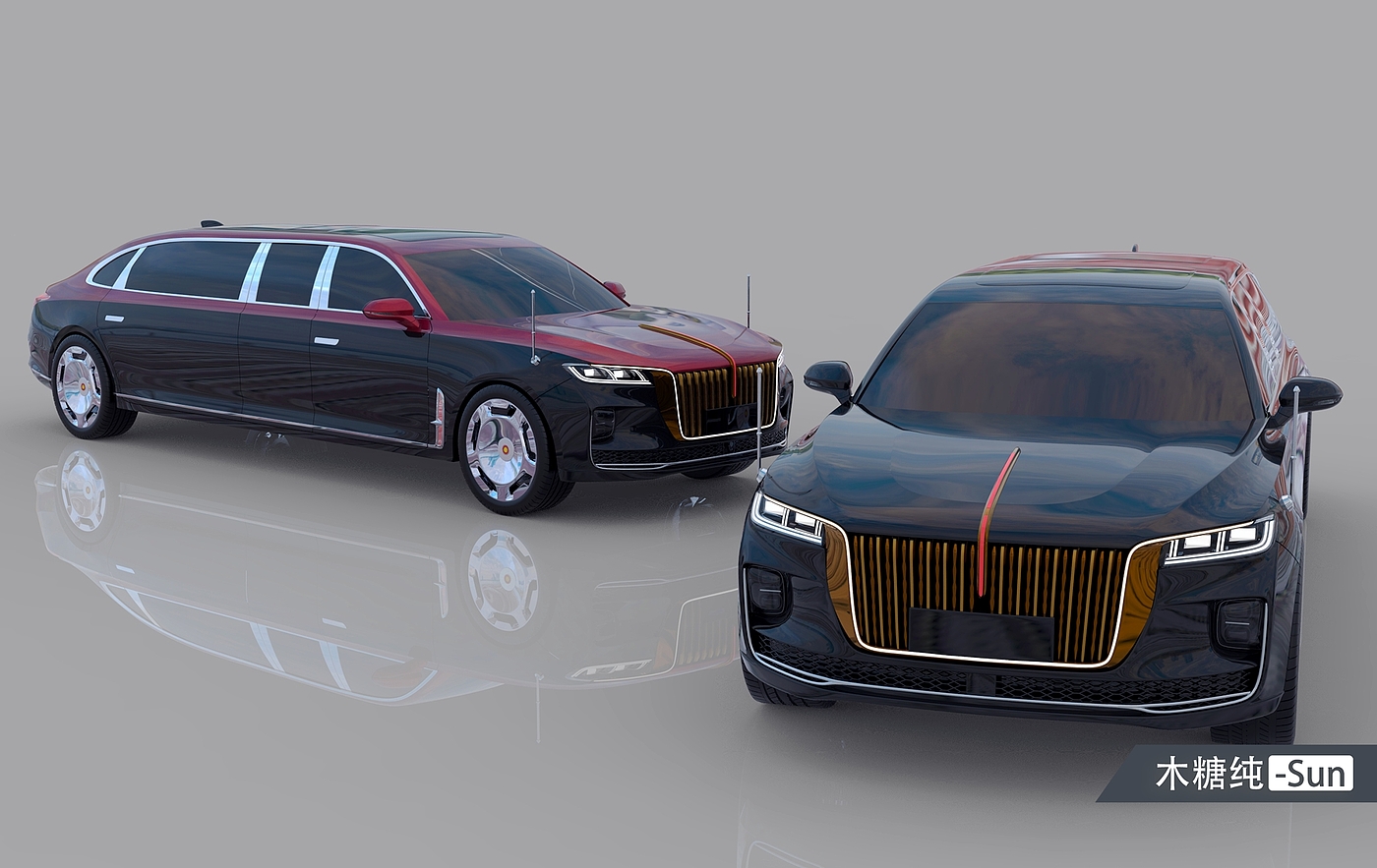 red flag，Luxury car，Domestic car，Automobile design，