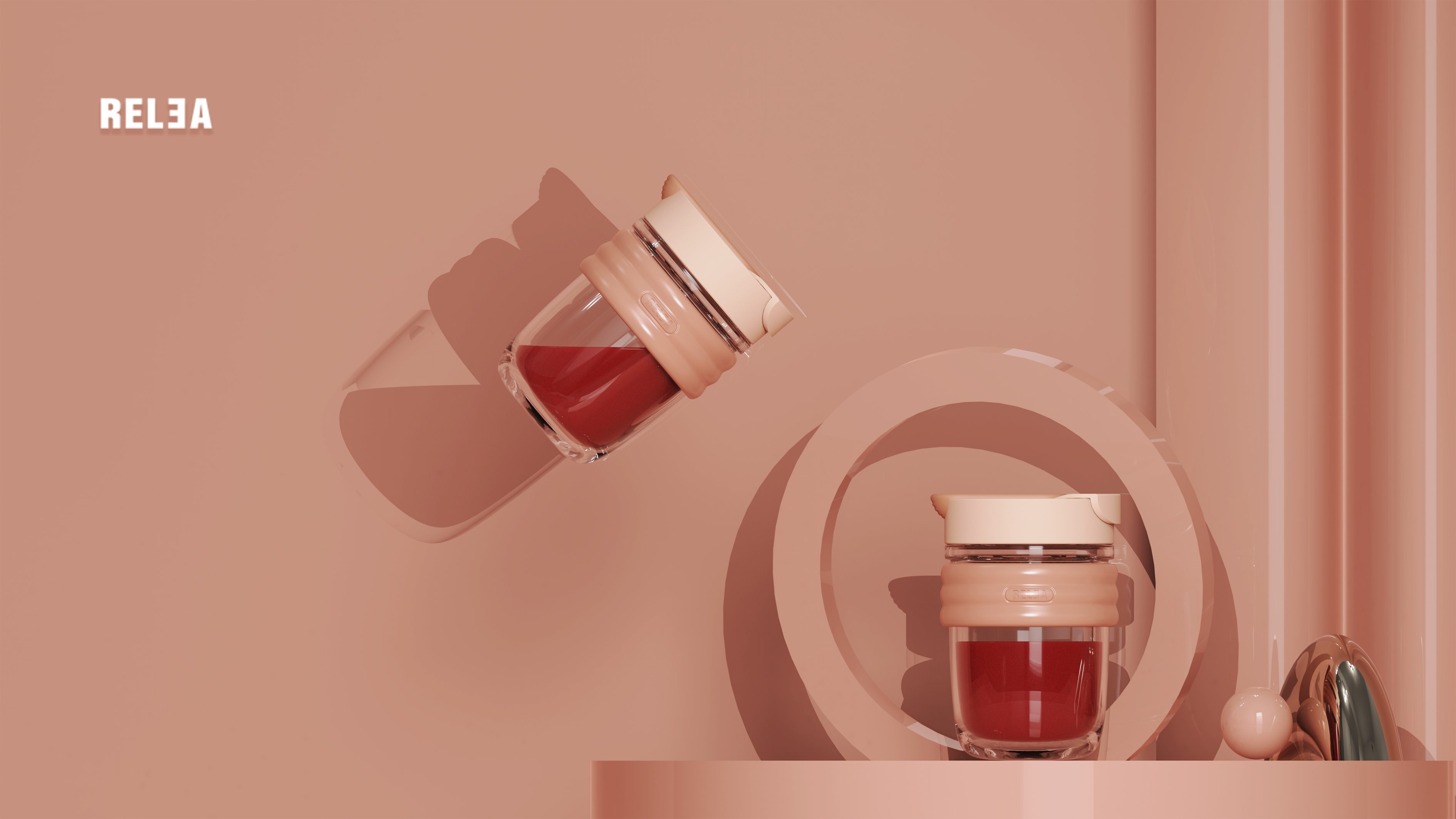 Double drink coffee cup，flower receptacle，Original product design，Water cup，