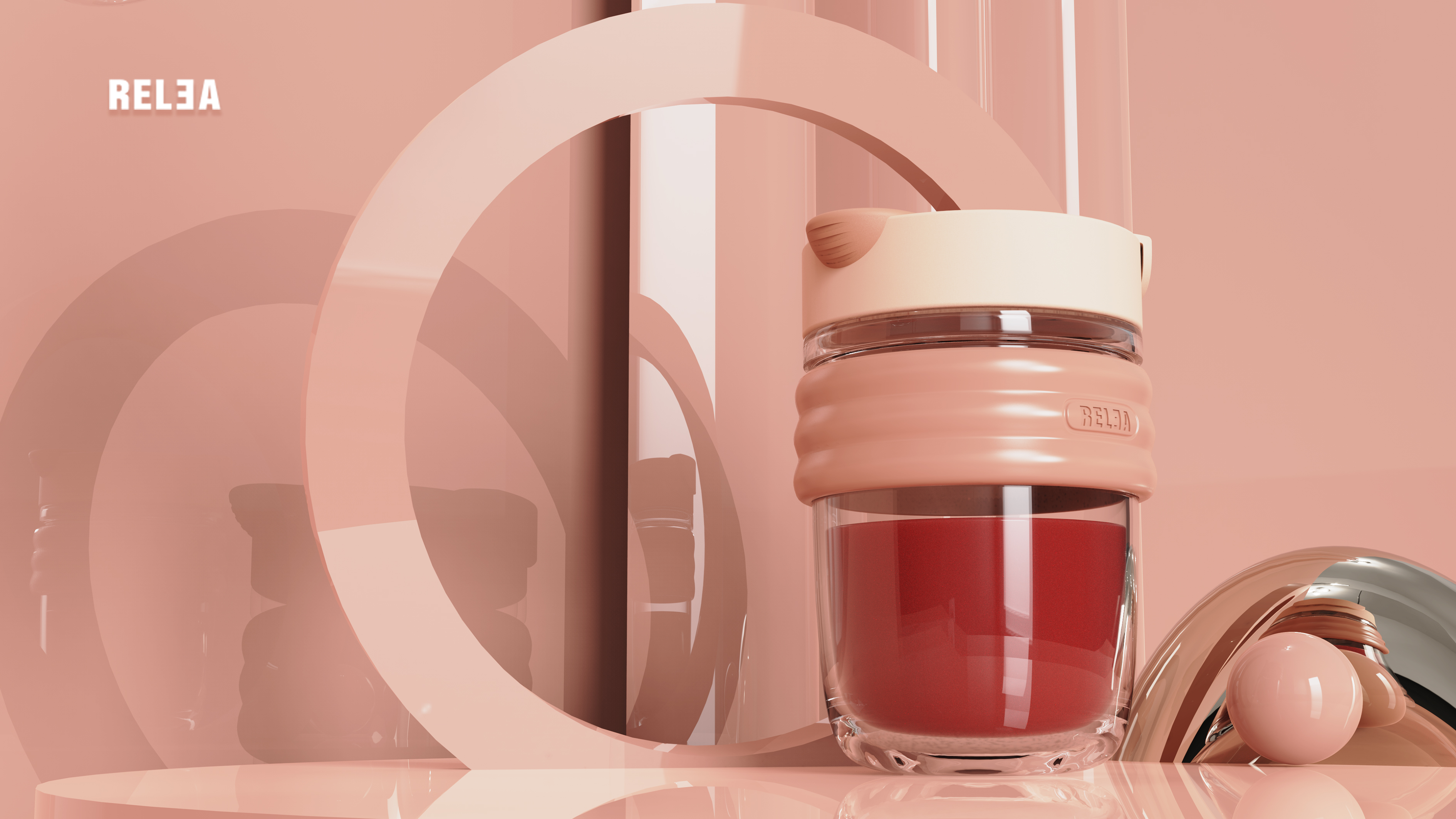 Double drink coffee cup，flower receptacle，Original product design，Water cup，