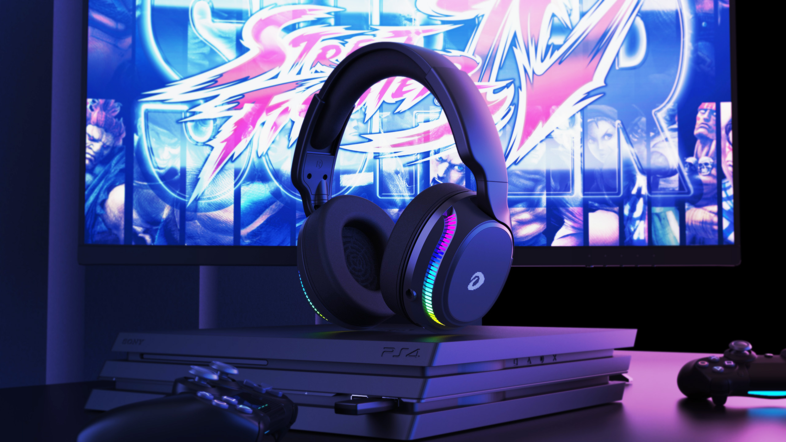 Daryou，headset，Game headset，Dazzle color，RGB，Game style，