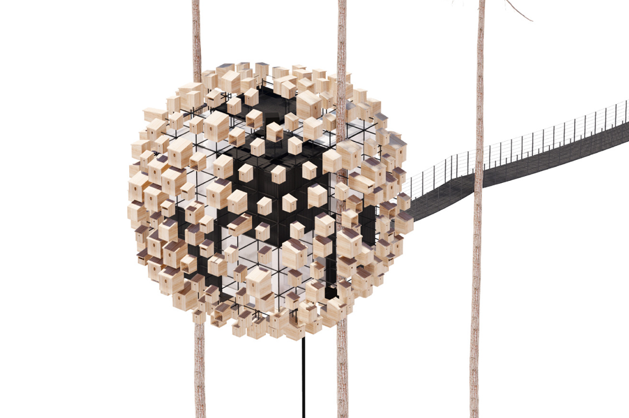 Bird's nest，immersive ，wood，stone，Treehotel，