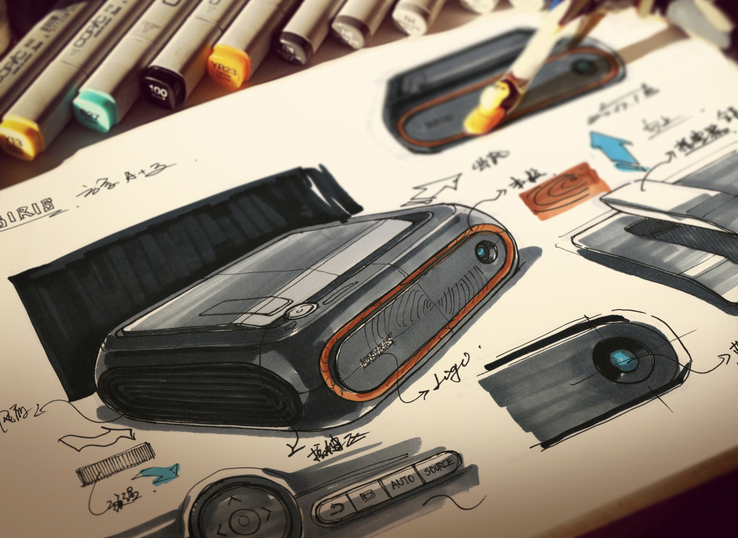 laser，Laser TV，Hand drawn，Smart home，industrial design，