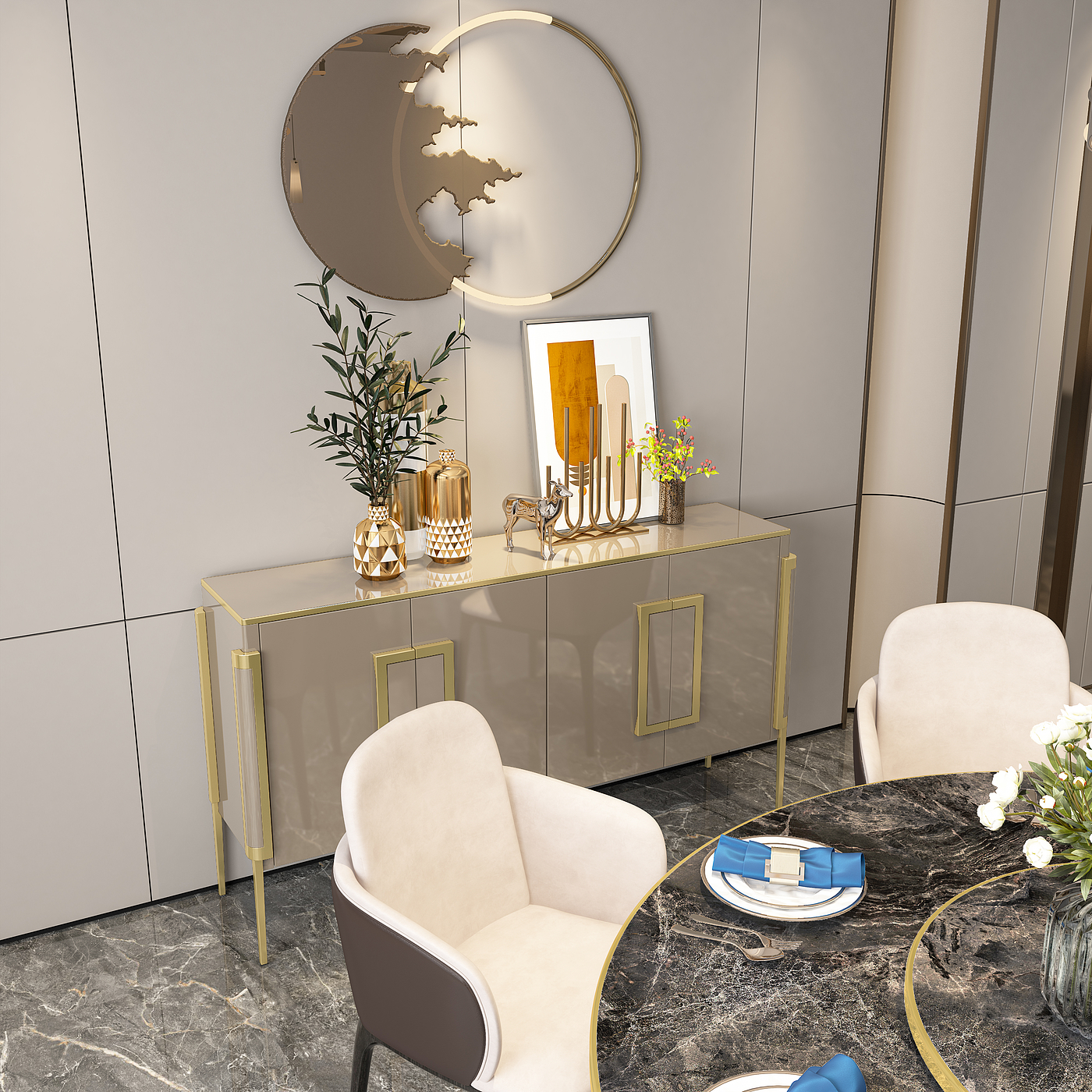 furniture，Light luxury，restaurant，