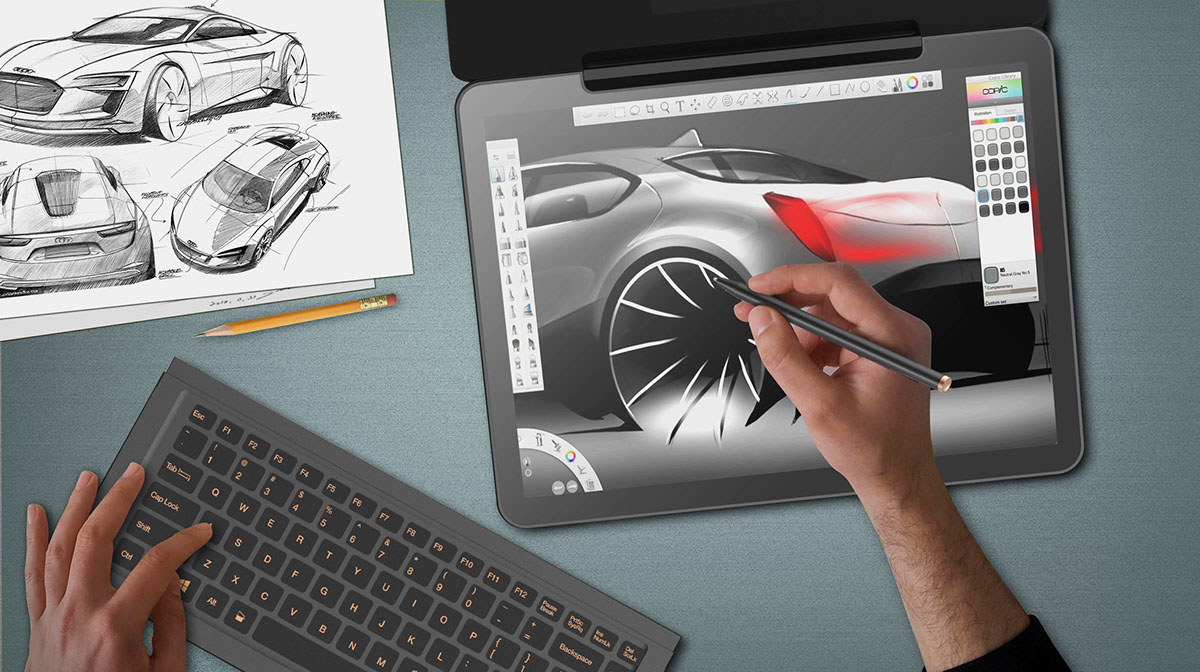 pc，360 degree hinge，Detachable Bluetooth Keyboard，Magnetic Pen ，Wacom pen，1024 layer pressure sensitivity，