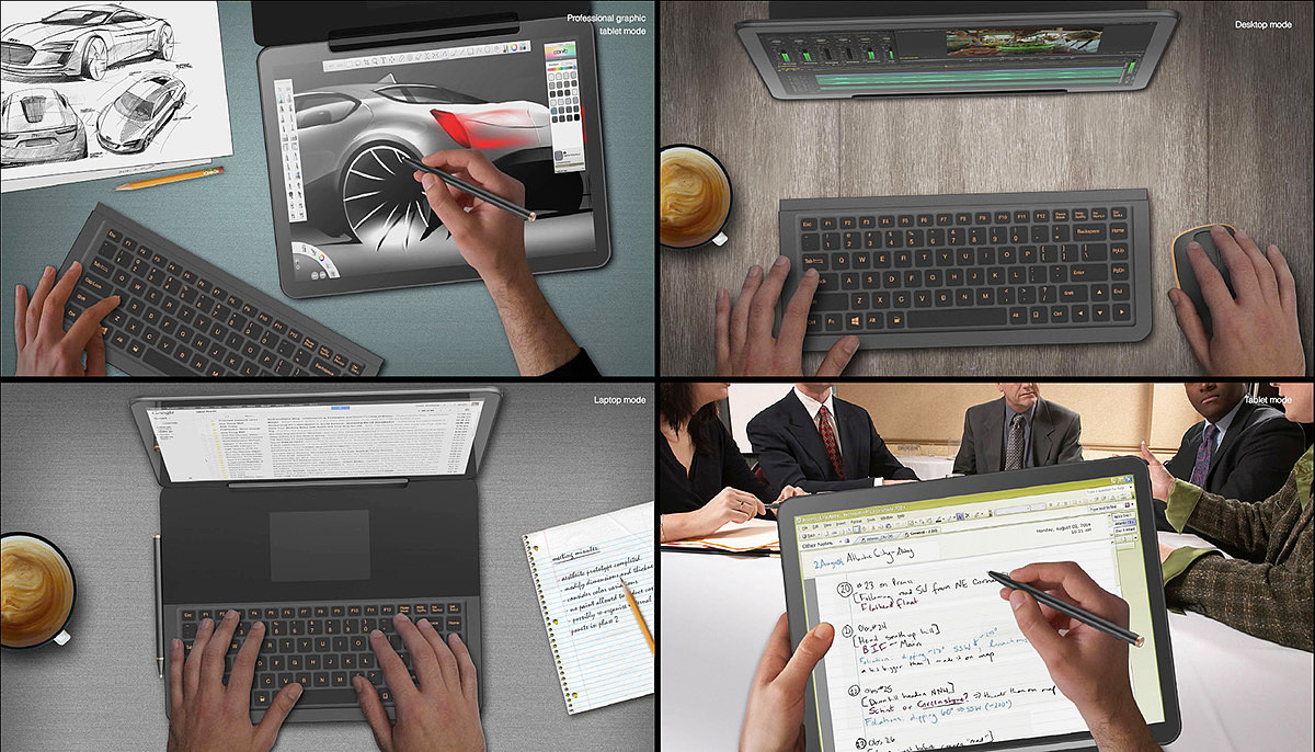 pc，360度铰链，可拆式蓝牙键盘，磁性钢笔，Wacom钢笔，1024层压力敏感度，