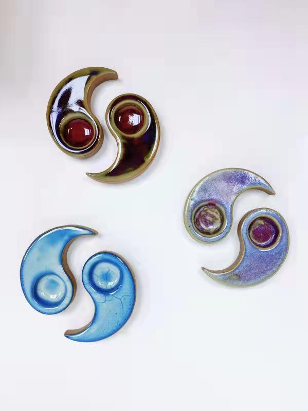 Jun porcelain，Yin yang fish，Creative culture，Candlestick，