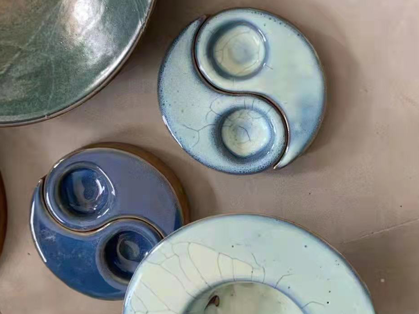 Jun porcelain，Yin yang fish，Creative culture，Candlestick，