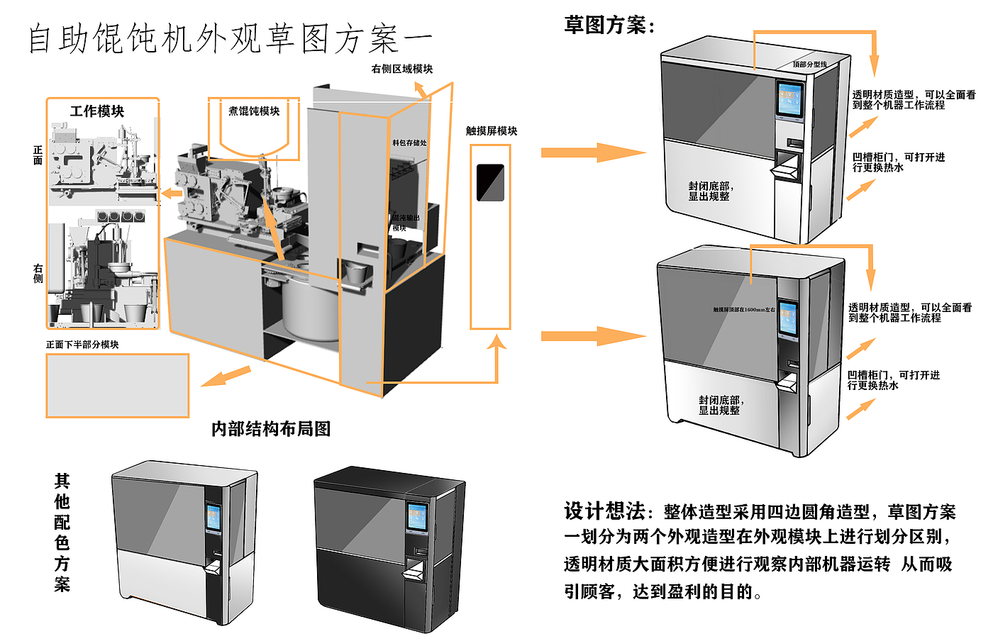 Self service wonton machine, public equipment，sketchbook，airport，vending machine，