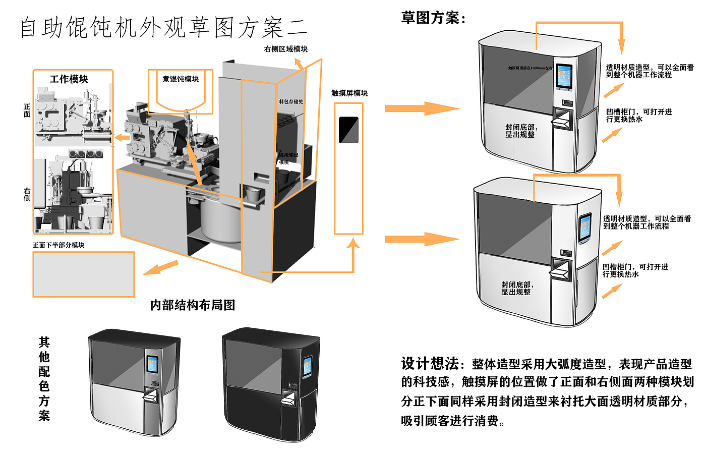 Self service wonton machine, public equipment，sketchbook，airport，vending machine，