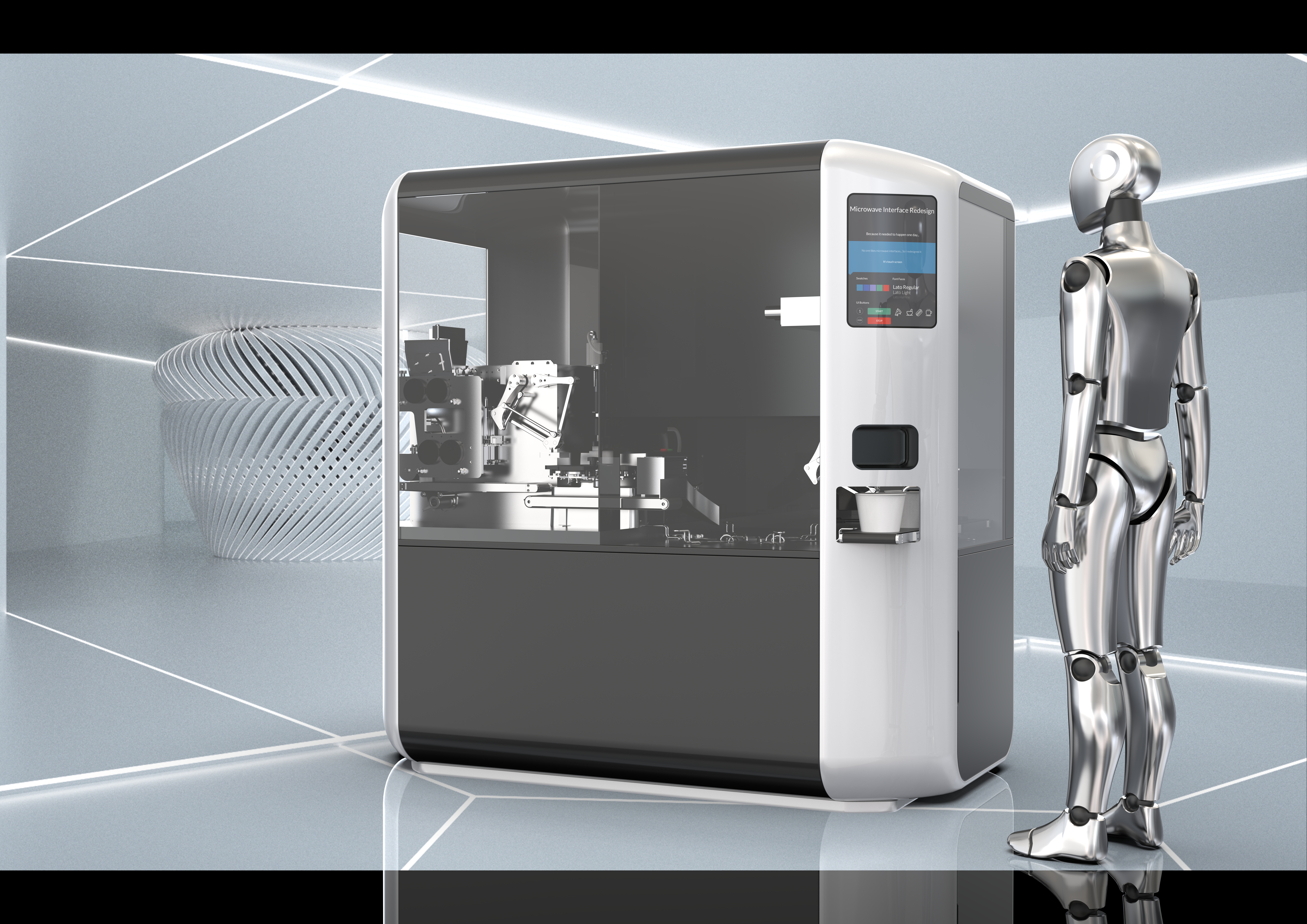 Self service wonton machine, public equipment，sketchbook，airport，vending machine，