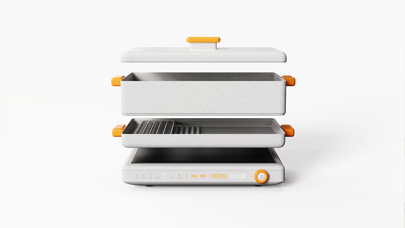 Kitchen appliances，household electrical appliances，food processor，Fried roast，product design，industrial design，cmf，Household appliances，