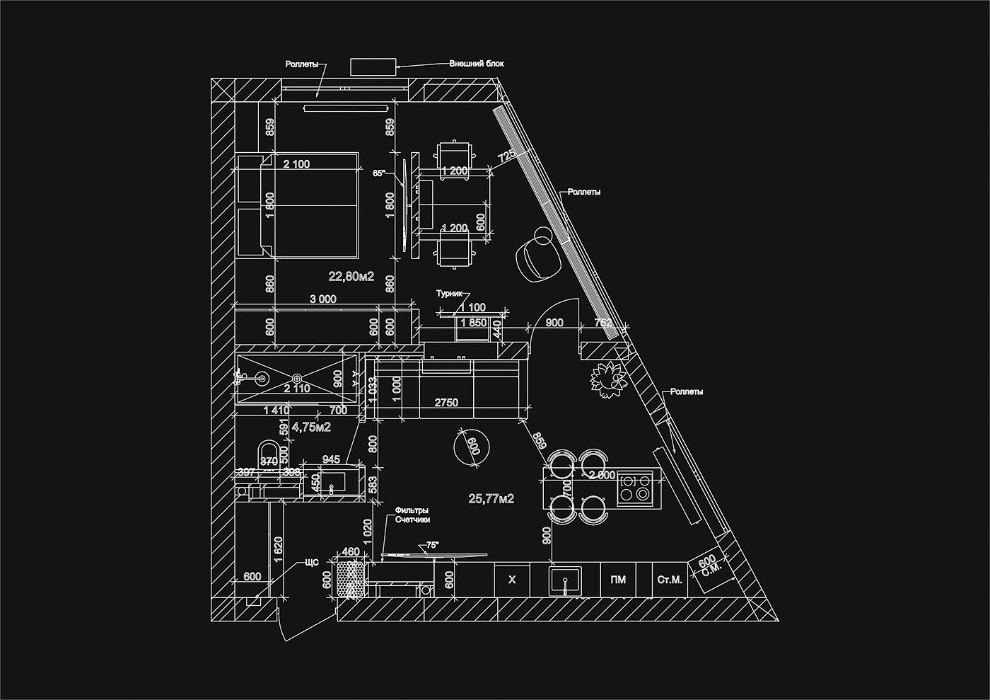 File visualization，Bedroom design，Interior design，Small apartment visualization，
