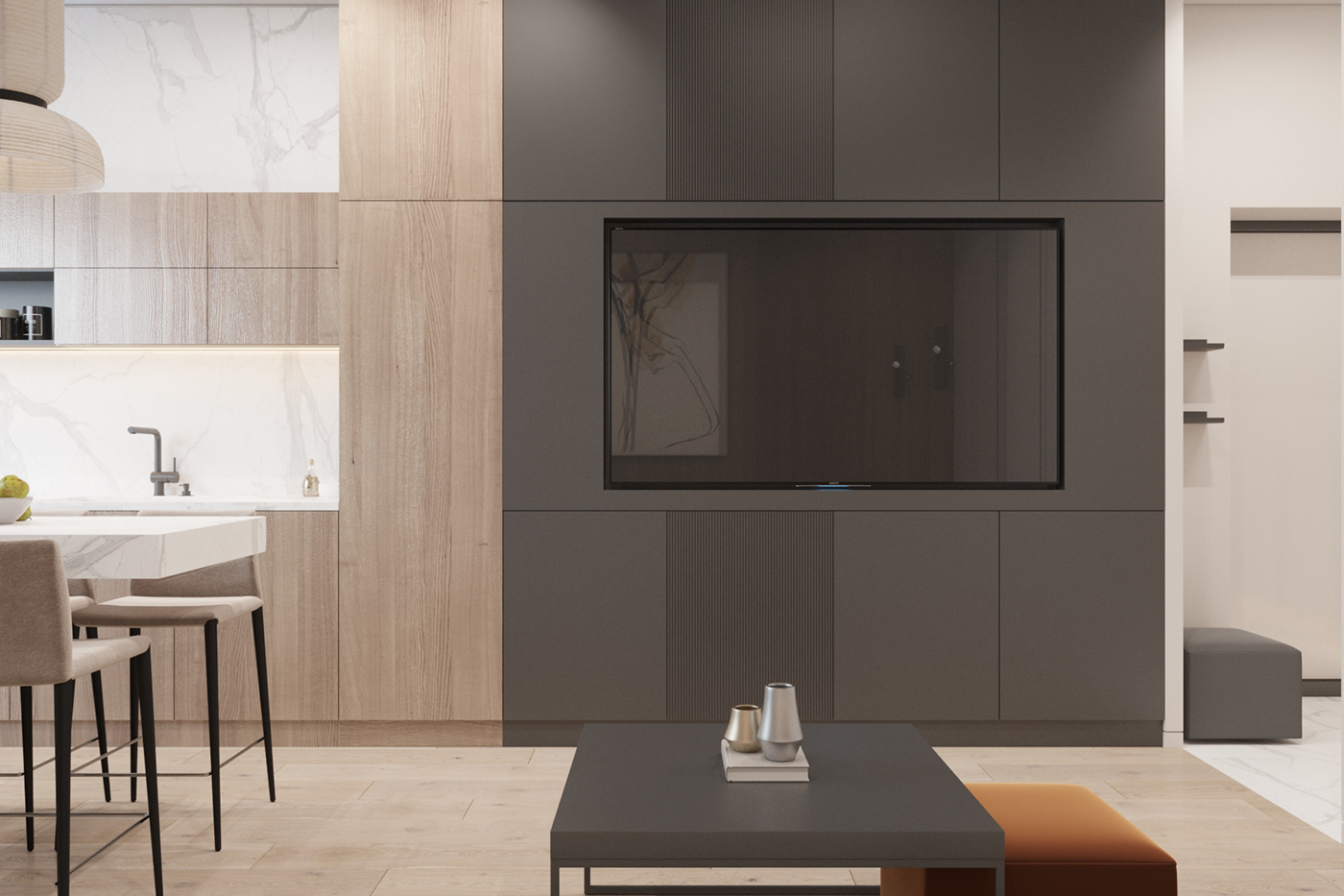 File visualization，Bedroom design，Interior design，Small apartment visualization，