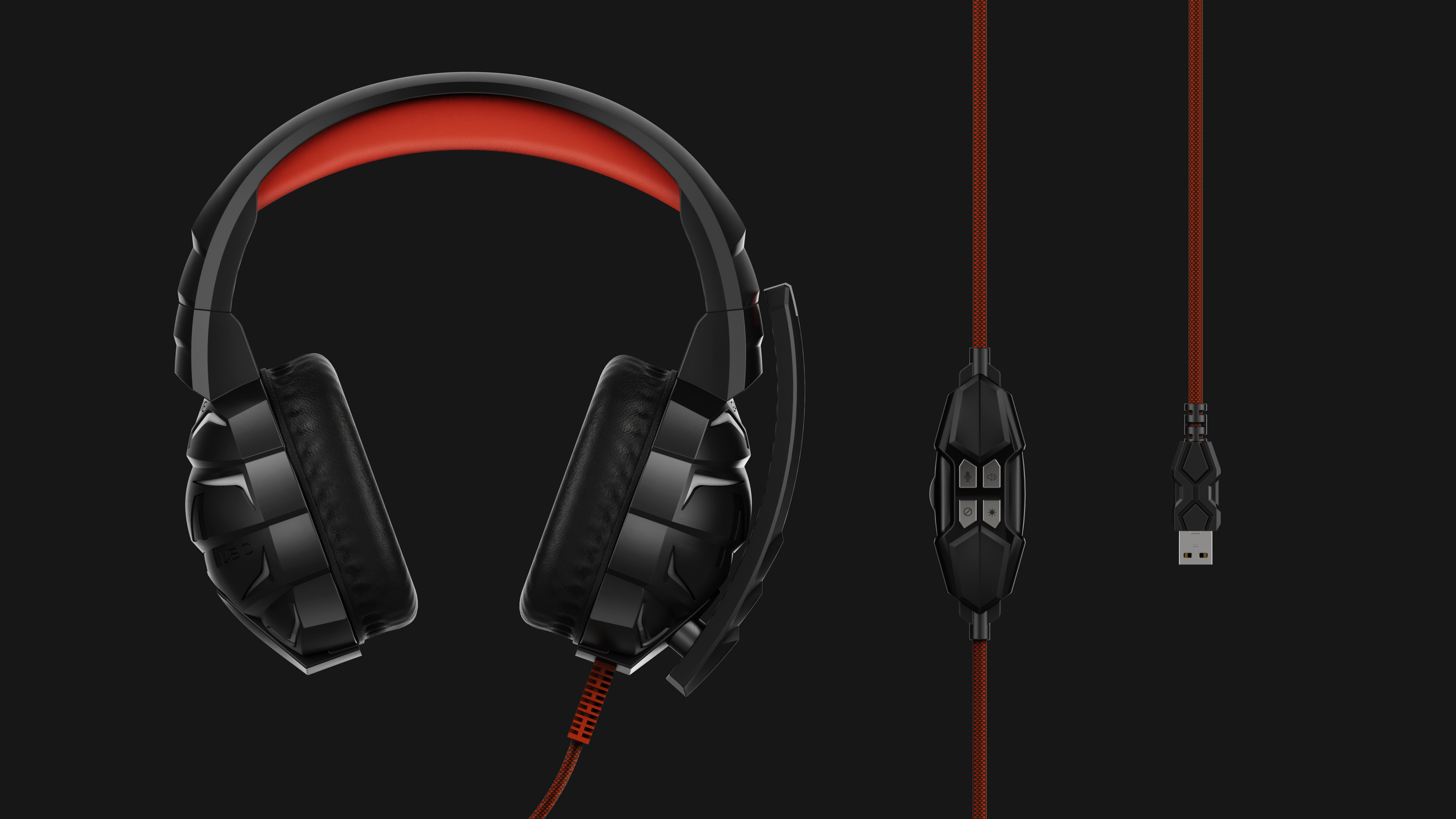 Game headset，Appearance design，product design，industrial design，Yunbo design，