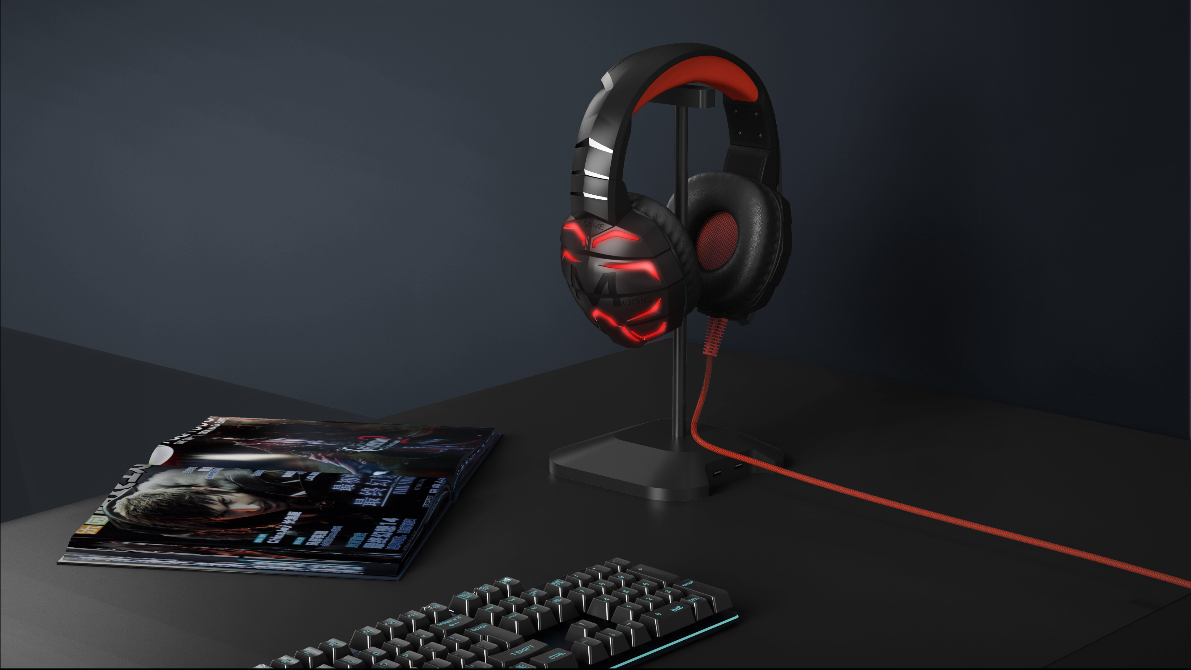 Game headset，Appearance design，product design，industrial design，Yunbo design，