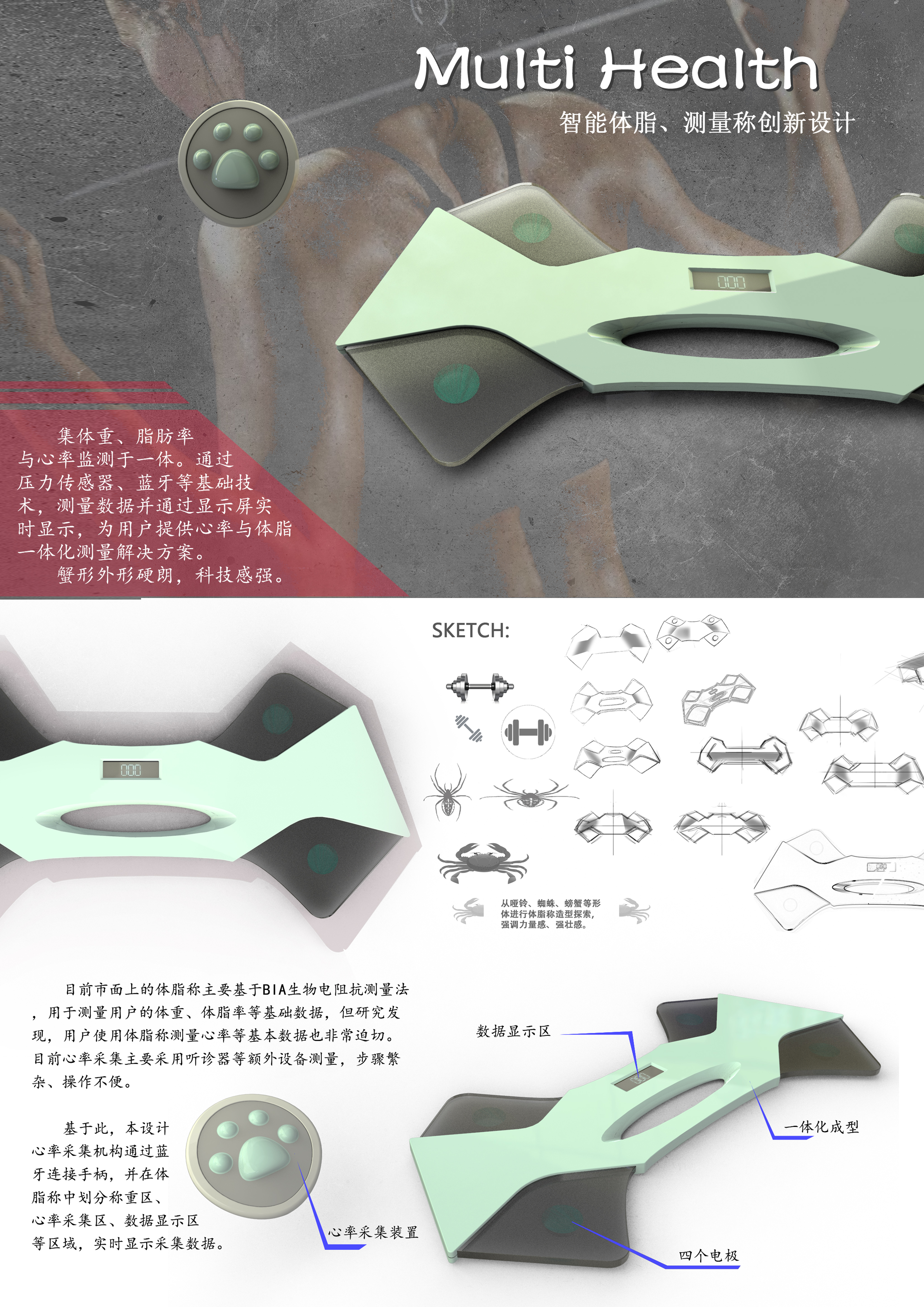 intelligence，Body fat scale，Innovative design，Original design，