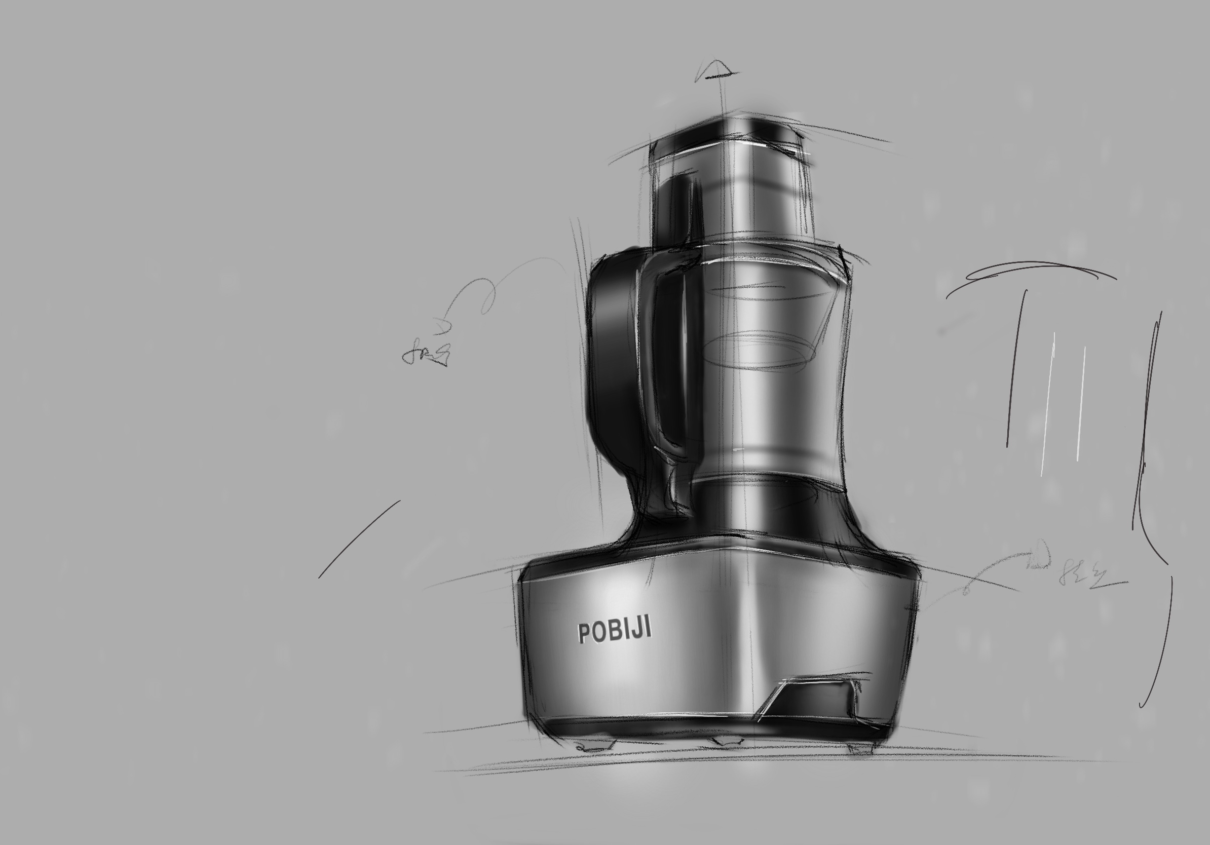 Hand drawn, industrial, iPad，