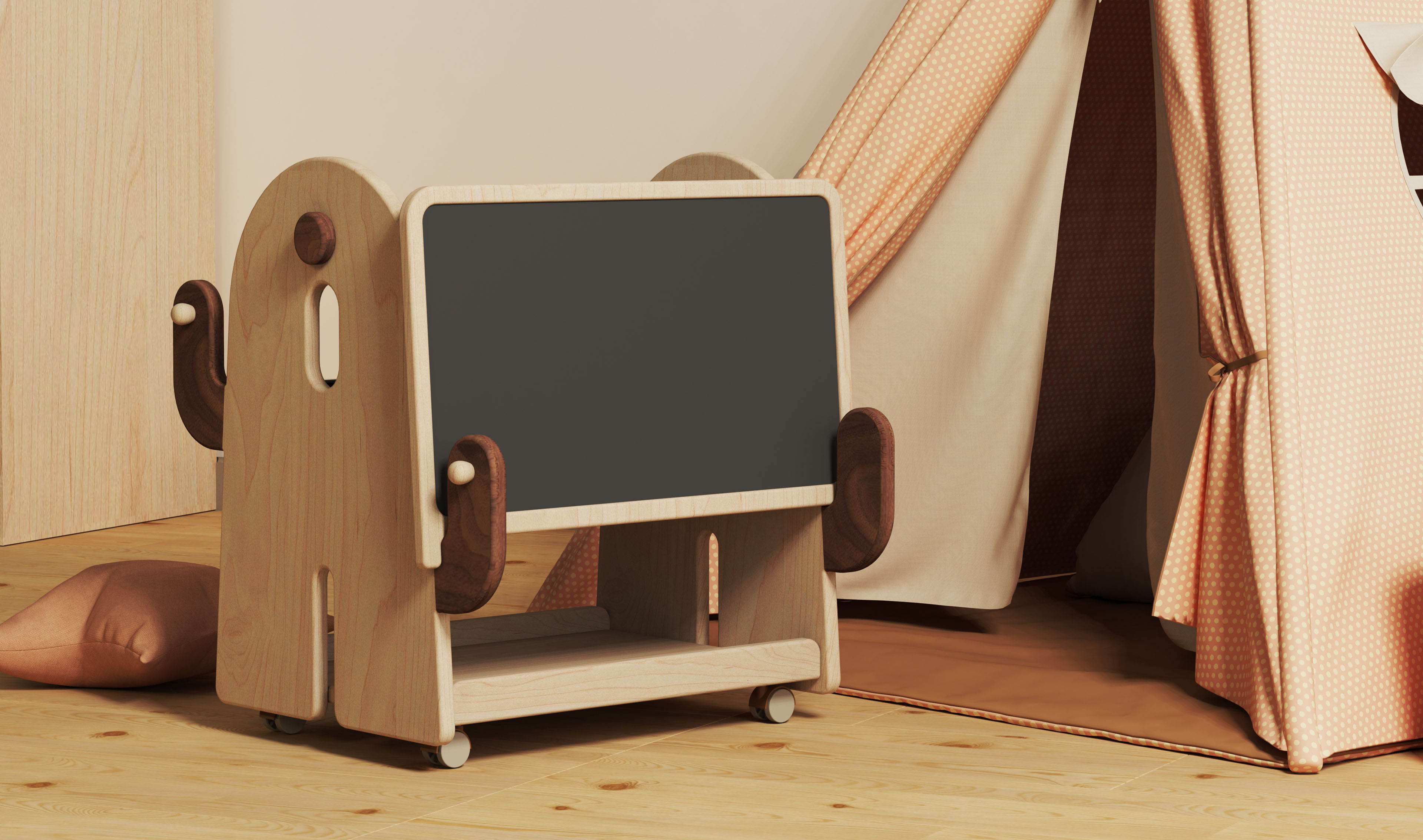 Children's furniture，Trolley，Solid wood furniture，Original furniture，Picture book rack，Toy cabinet，