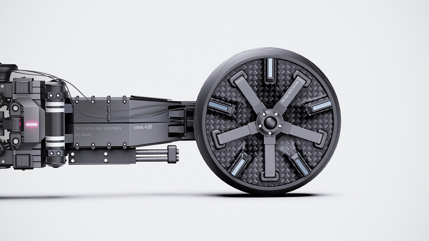 Unmanned motorcycle - Product rendering，