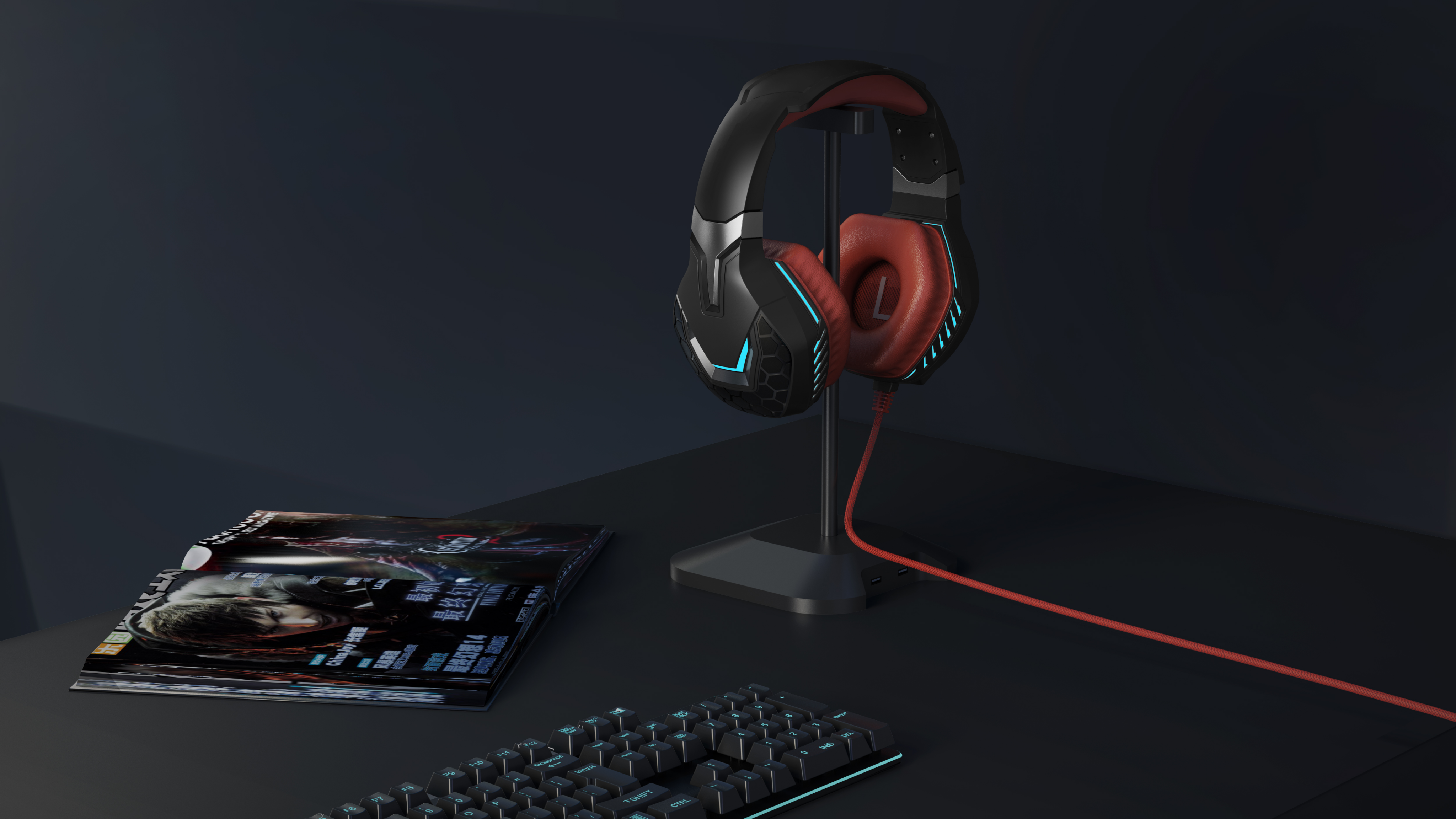Game headset，Appearance design，product design，industrial design，Yunbo design，