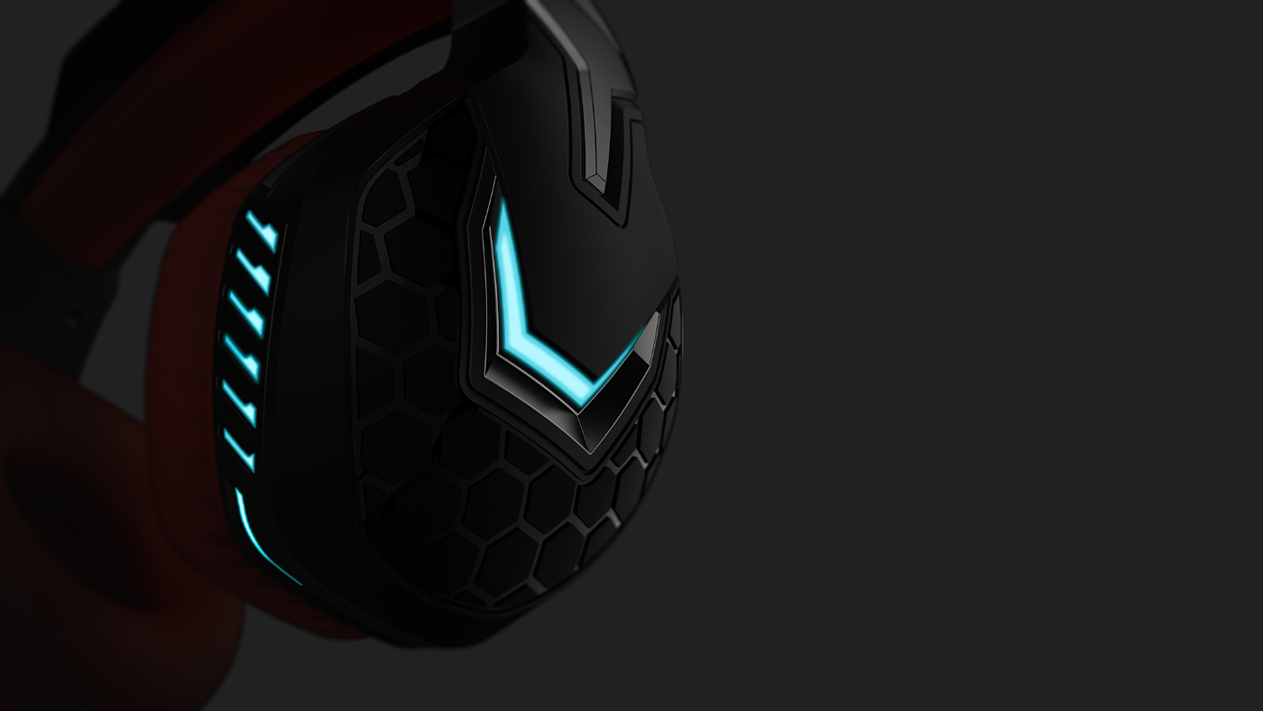 Game headset，Appearance design，product design，industrial design，Yunbo design，