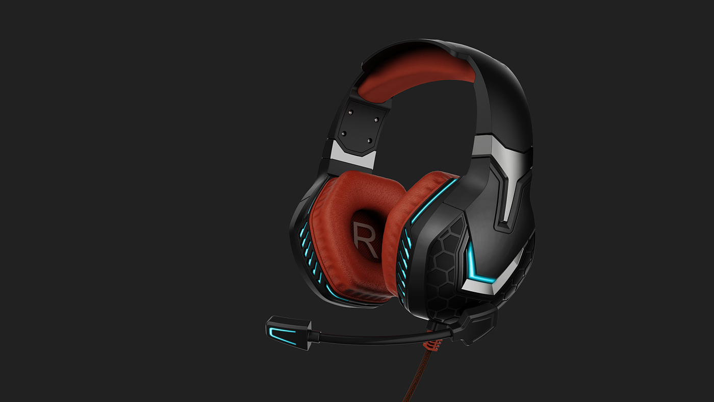 Game headset，Appearance design，product design，industrial design，Yunbo design，