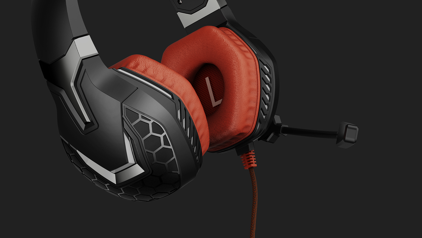 Game headset，Appearance design，product design，industrial design，Yunbo design，