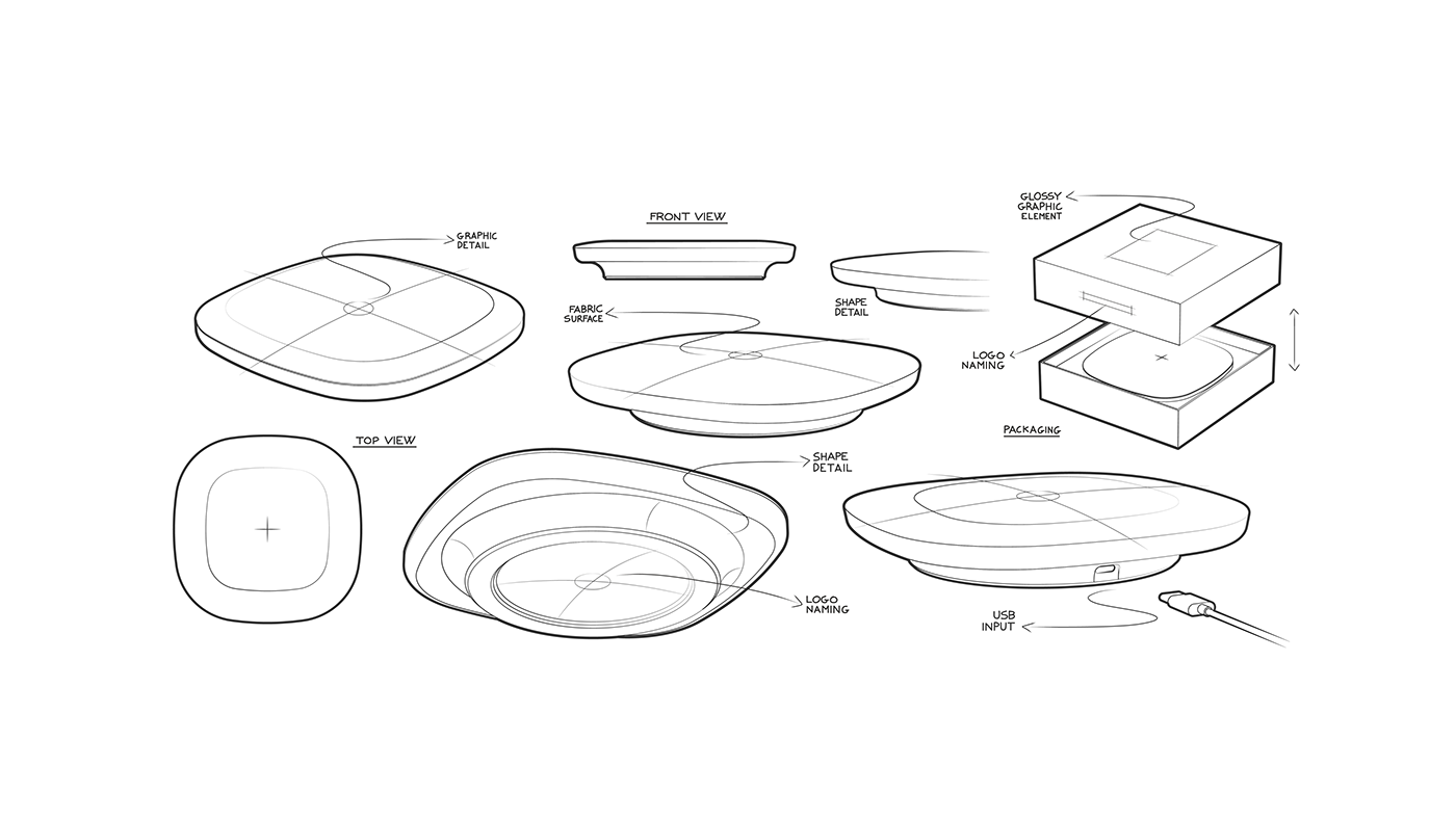 wireless，Charger，Mushroom，shape，inspiration，