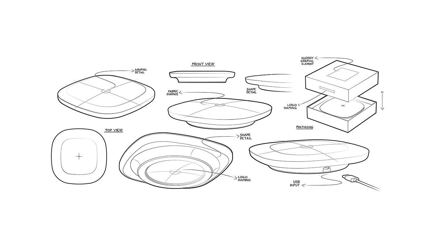 wireless，Charger，Mushroom，shape，inspiration，