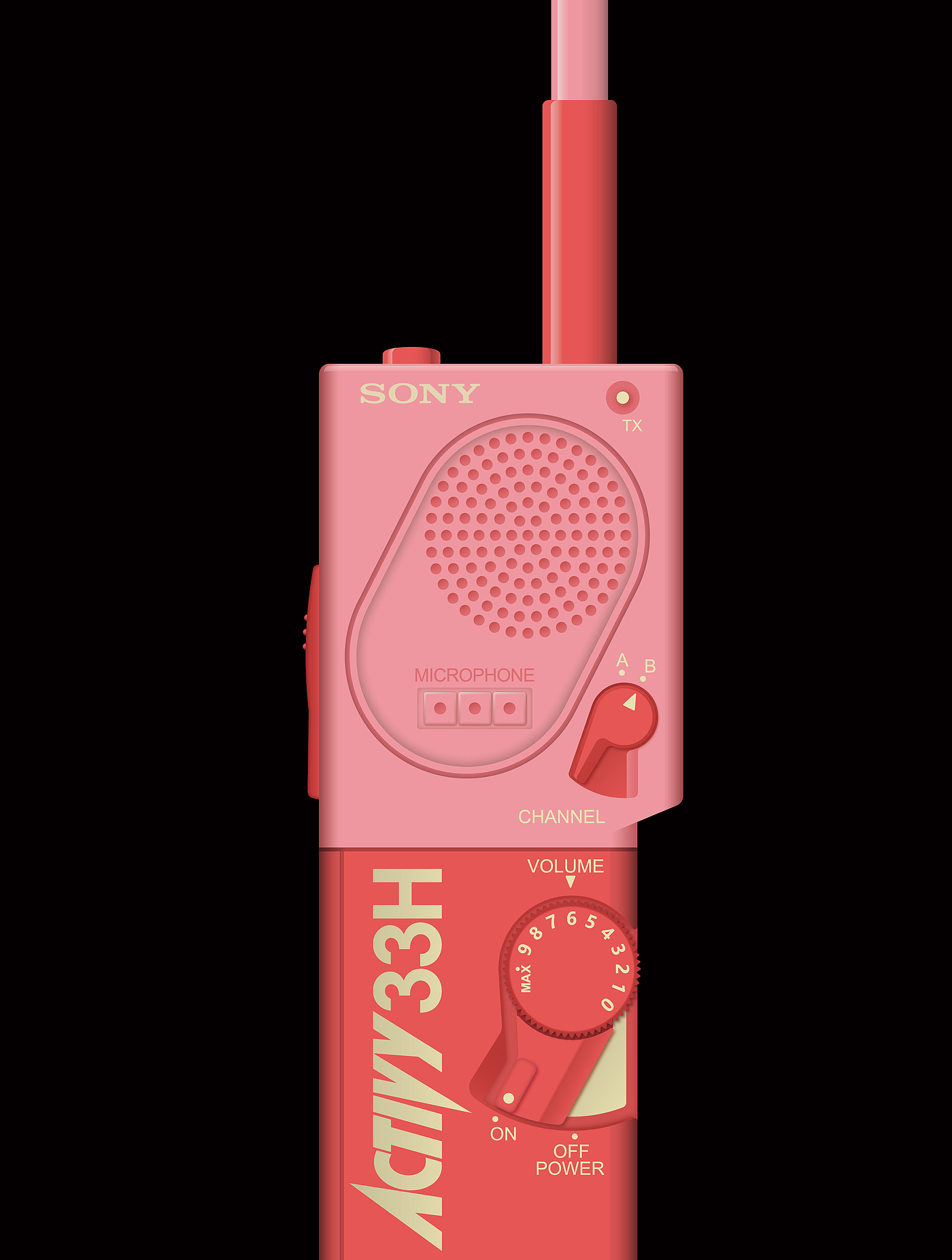 walkie-talkie，Poster Design ，Product Poster，Sony，sony，Minimalist design ，Handheld device，