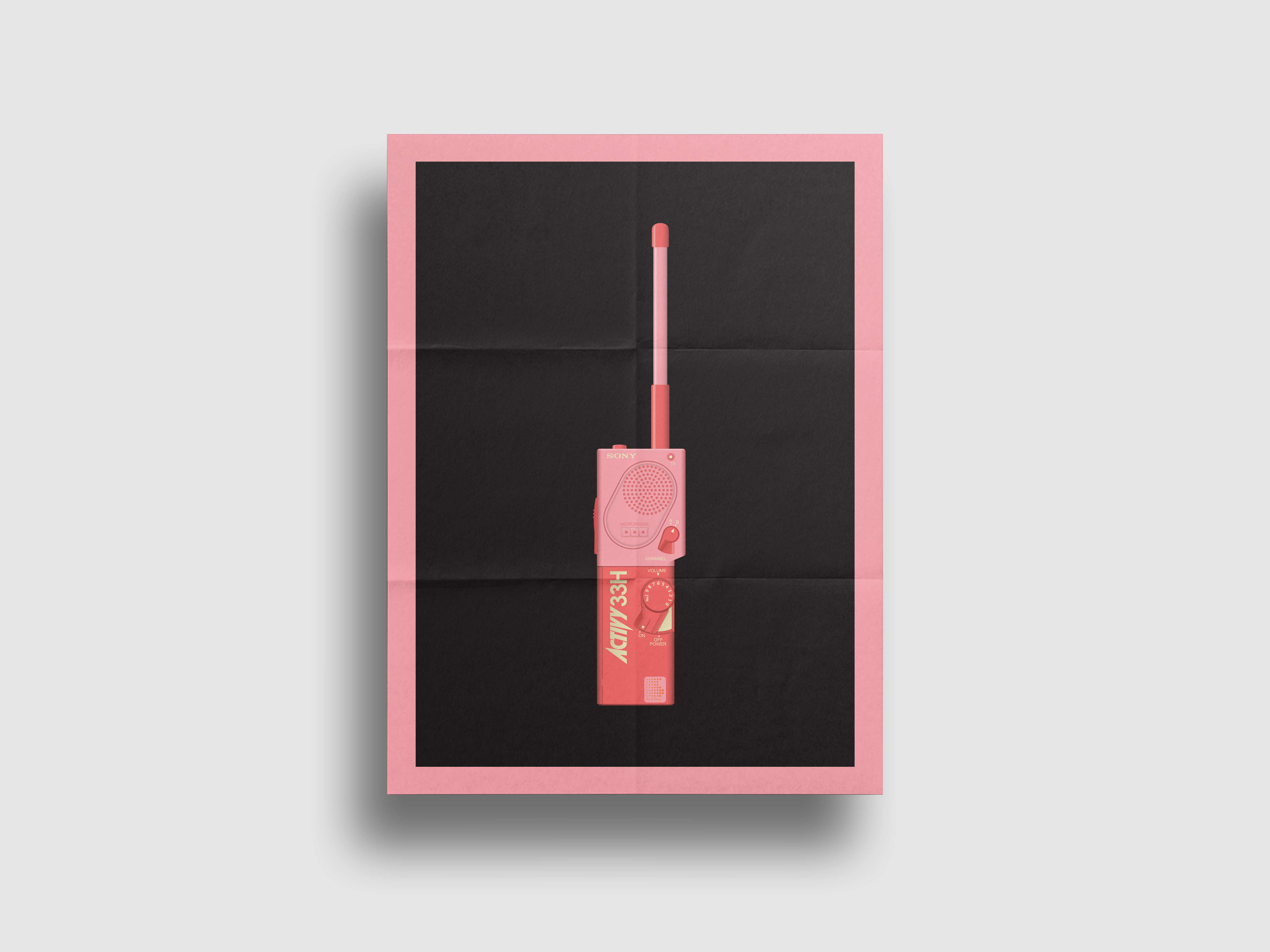 walkie-talkie，Poster Design ，Product Poster，Sony，sony，Minimalist design ，Handheld device，