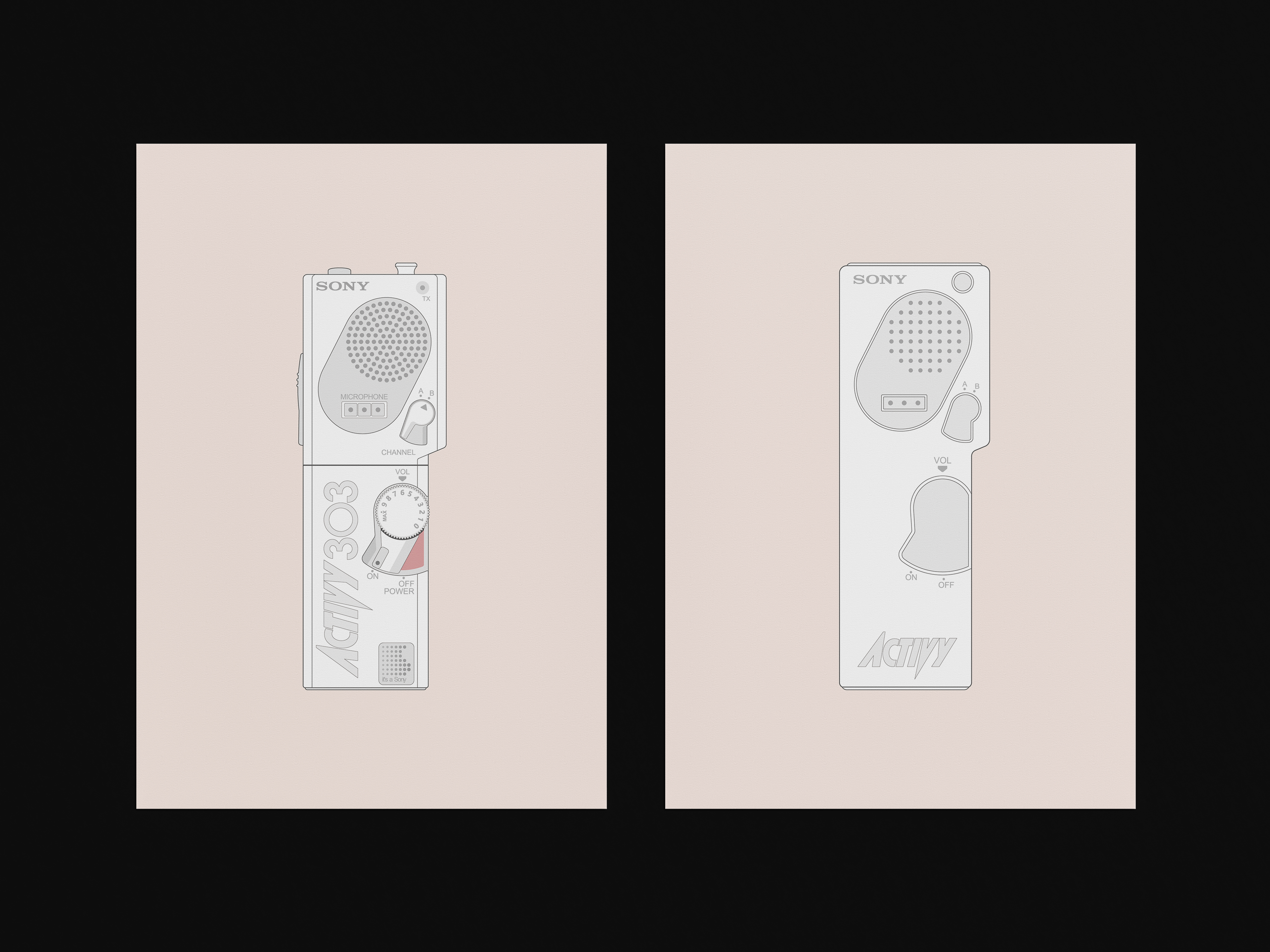 walkie-talkie，Poster Design ，Product Poster，Sony，sony，Minimalist design ，Handheld device，