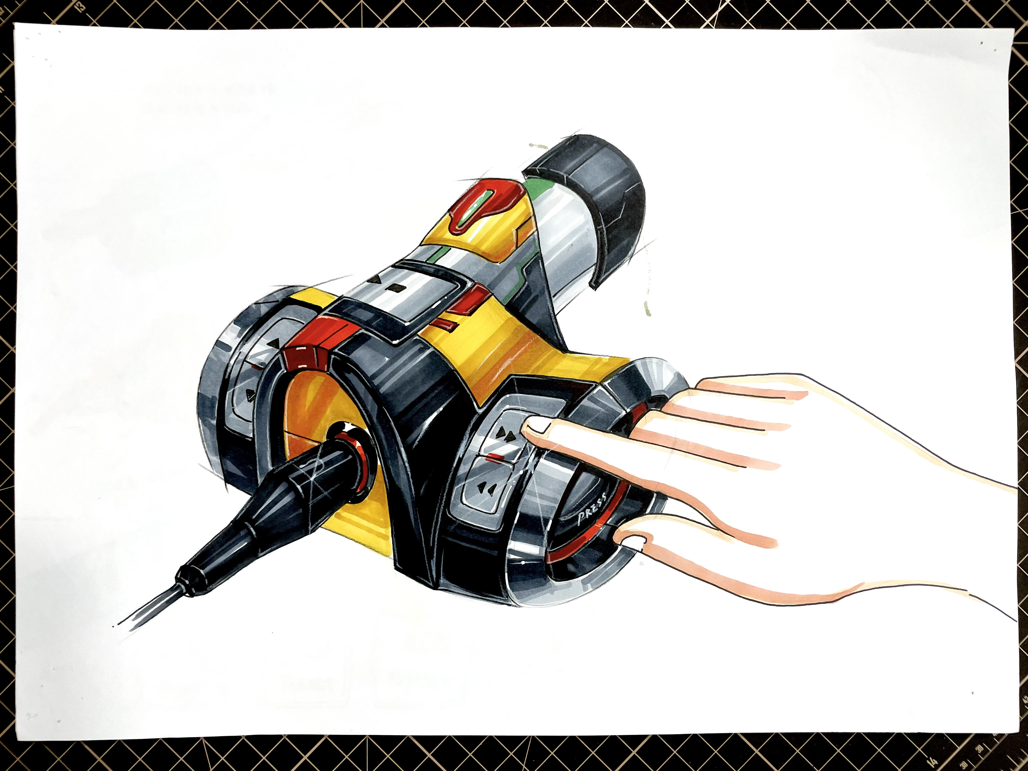 Hand drawn products，Marker hand drawn，product design，industrial design，Postgraduate entrance examination，sample reels，